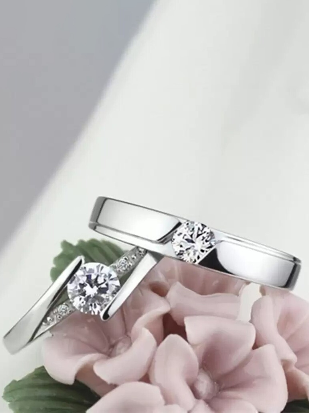 KARISHMA KREATIONS Unisex Set Of 2 Silver-Plated American Diamond Studded Couple Ring
KARISHMA KREATIONS Unisex Set Of 2 Silver-Plated American Diamond Studded Couple Ring