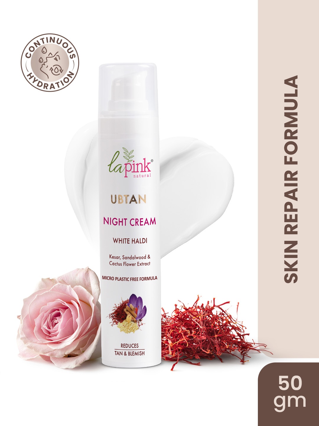 La Pink Ubtan Night Cream with Saffron & White Haldi for Bright & Spot Free Skin - 50 g
La Pink Ubtan Night Cream with Saffron & White Haldi for Bright & Spot Free Skin - 50 g