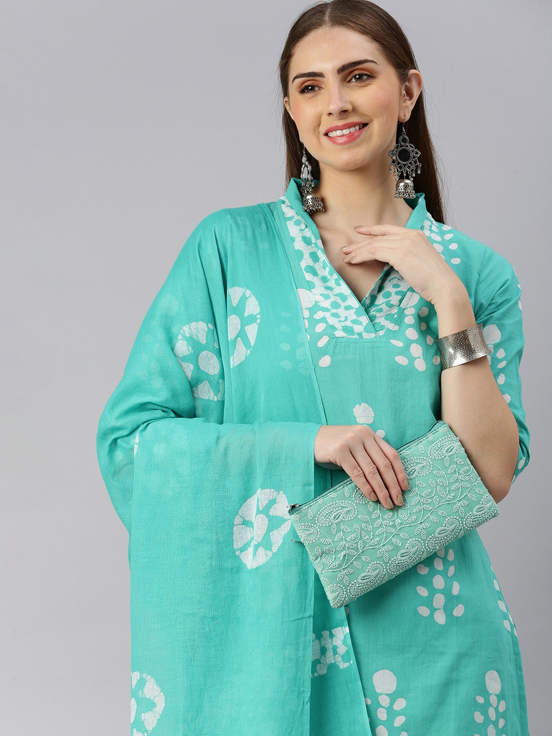 flaher Women Printed Regular Pure Cotton Kurta with Salwar & With Dupatta, Sea green
flaher Women Printed Regular Pure Cotton Kurta with Salwar & With Dupatta, Sea green