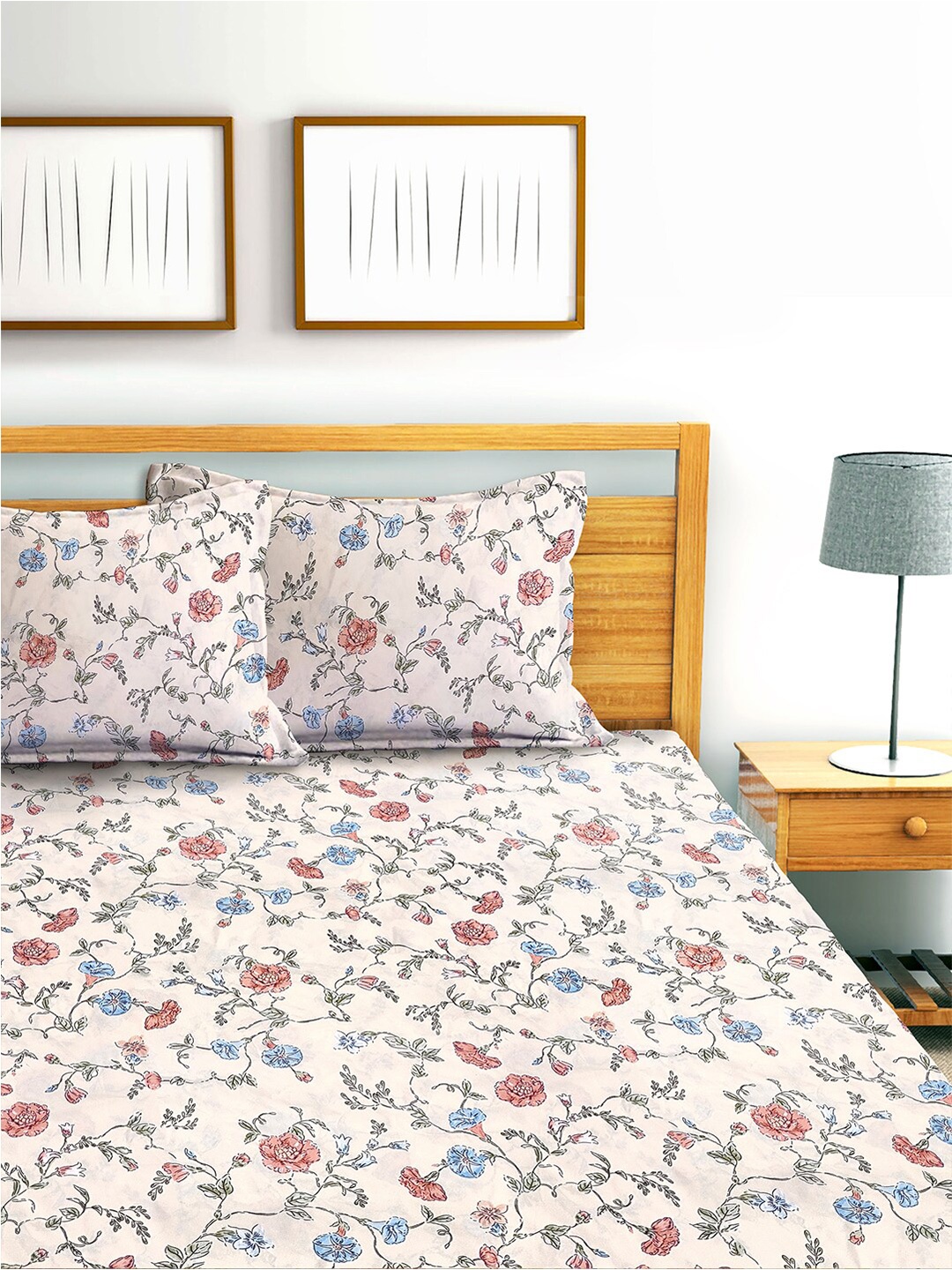 AEROHAVEN White & Red Printed Cotton Fitted 240 TC King Bedsheet with 2 Pillow Covers
AEROHAVEN White & Red Printed Cotton Fitted 240 TC King Bedsheet with 2 Pillow Covers