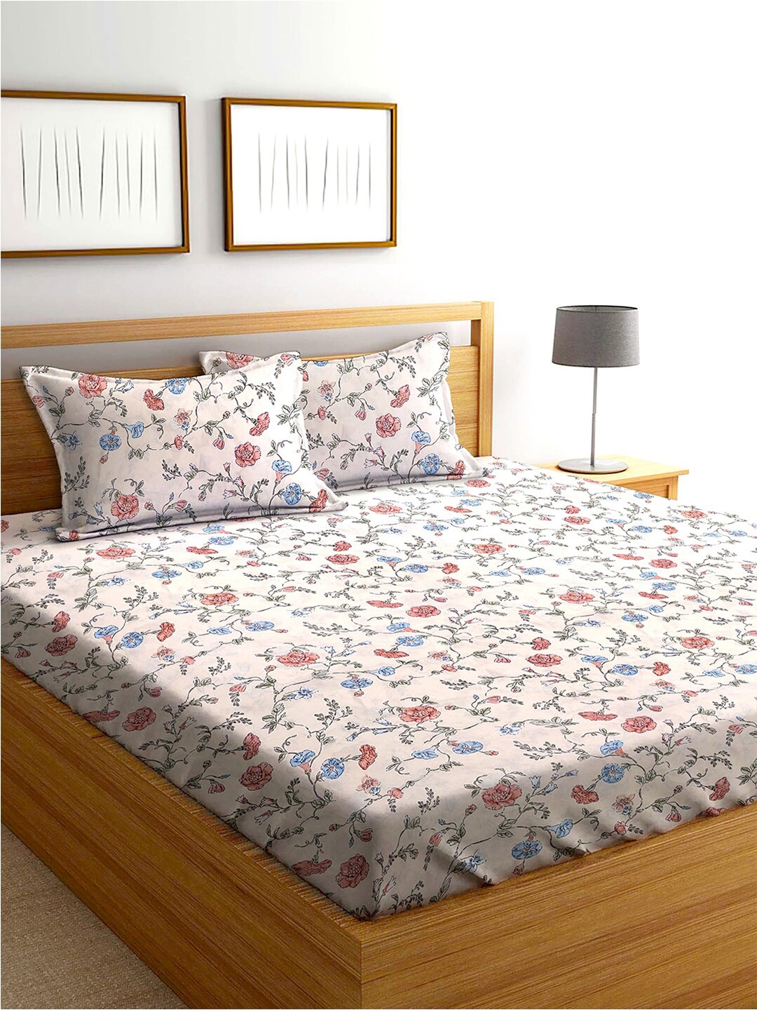 AEROHAVEN White & Red Floral Printed Cotton 240 TC Queen Bedsheet With 2 Pillow Covers
AEROHAVEN White & Red Floral Printed Cotton 240 TC Queen Bedsheet With 2 Pillow Covers