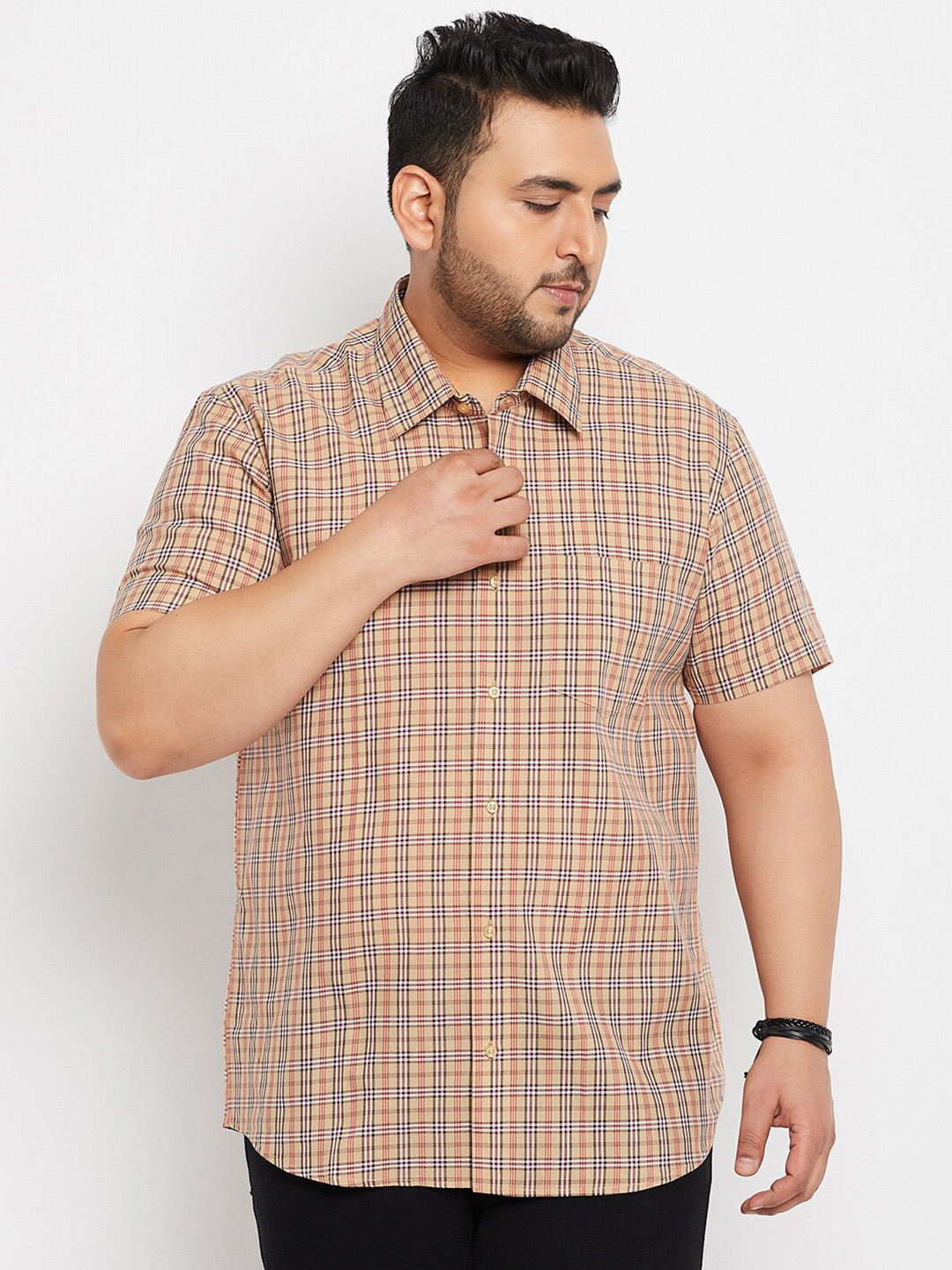 bigbanana Tartan Checks Opaque Pure Cotton Plus Size Casual Shirt, Beige
bigbanana Tartan Checks Opaque Pure Cotton Plus Size Casual Shirt, Beige