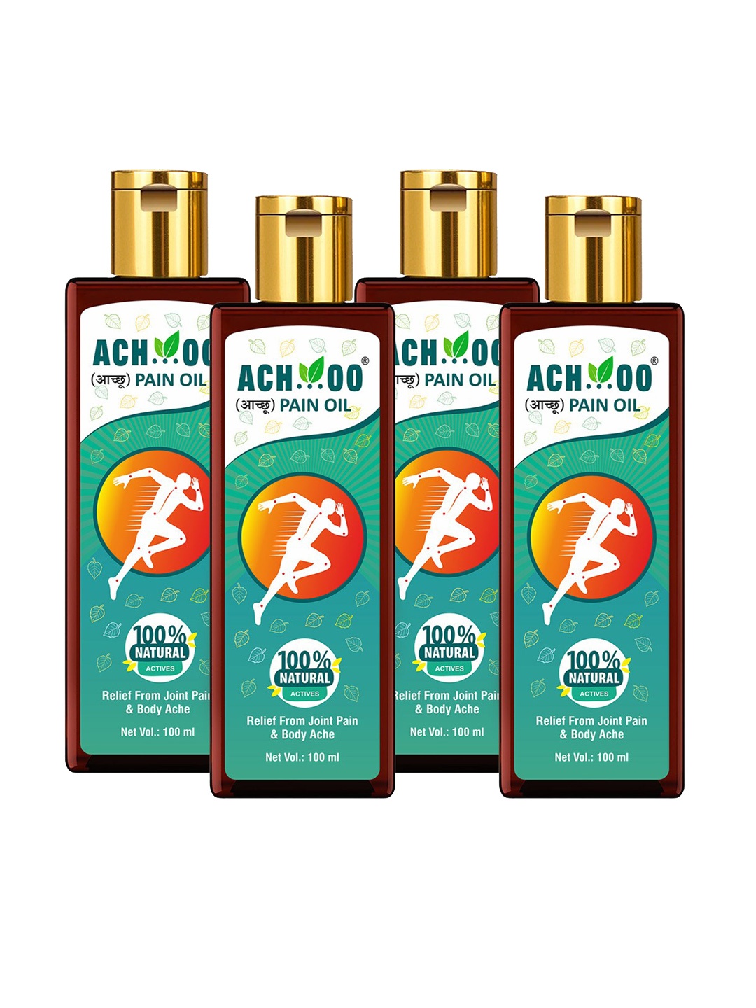 Achoo Set of 4 Pain Oil Relief from Joint Pains & Body Ache - 100 ml Each, Green
Achoo Set of 4 Pain Oil Relief from Joint Pains & Body Ache - 100 ml Each, Green