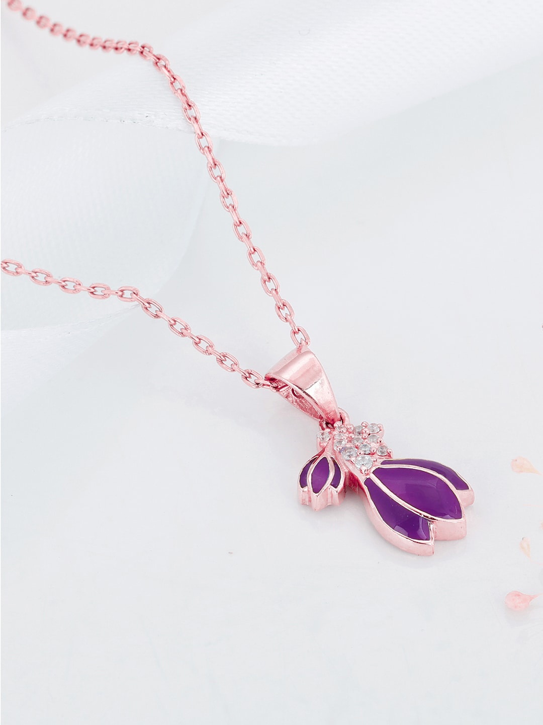 GIVA 925 Sterling Silver Rose Gold-Plated Glittering Crocus Stone-Studded Pendant Chain
GIVA 925 Sterling Silver Rose Gold-Plated Glittering Crocus Stone-Studded Pendant Chain