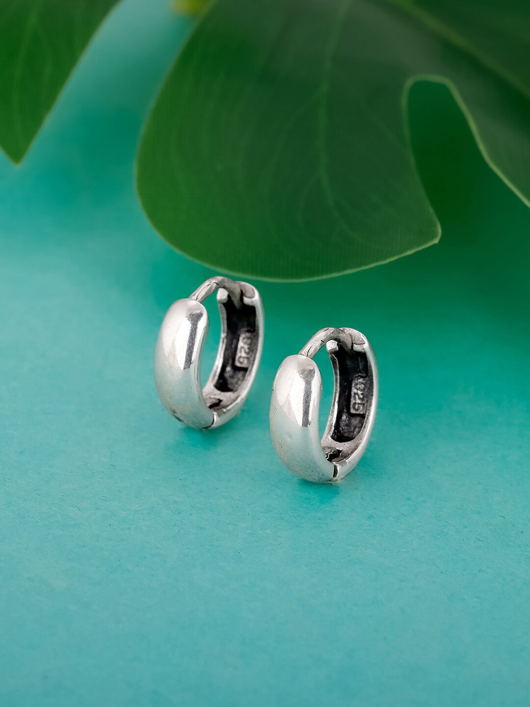 GIVA 925 Sterling Silver Rhodium-Plated Contemporary Hoop Earrings