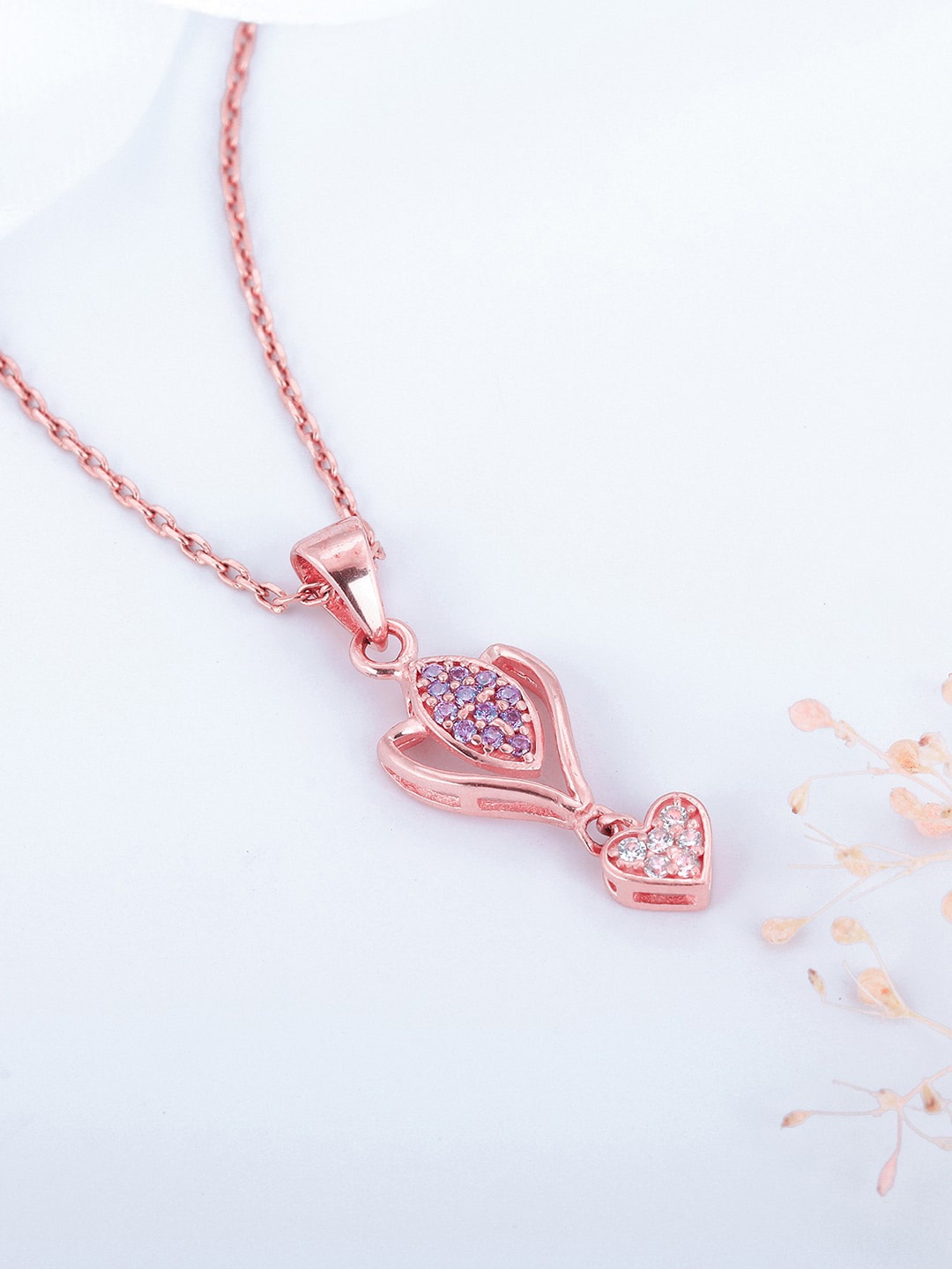 GIVA 925 Sterling Silver Rose Gold-Plated Crocus Elegance Stone-Studded Pendant With Chain
GIVA 925 Sterling Silver Rose Gold-Plated Crocus Elegance Stone-Studded Pendant With Chain