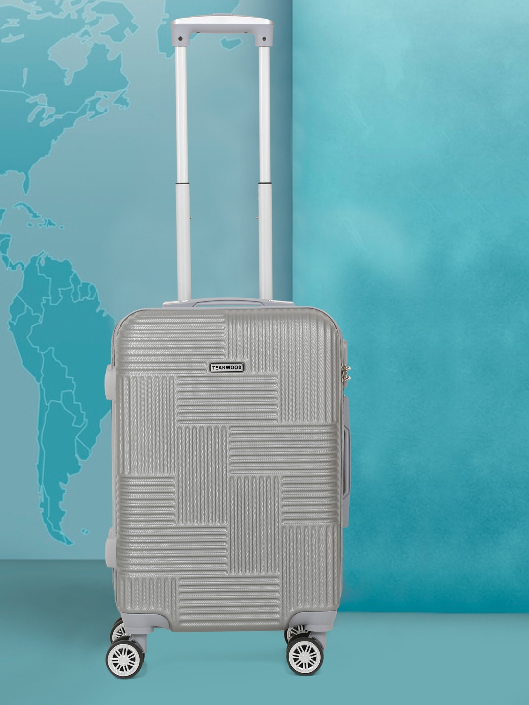 Teakwood Leathers Textured 360 Degree Rotation Hard Cabin-Sized Trolley Bag -55 CM, Grey
Teakwood Leathers Textured 360 Degree Rotation Hard Cabin-Sized Trolley Bag -55 CM, Grey