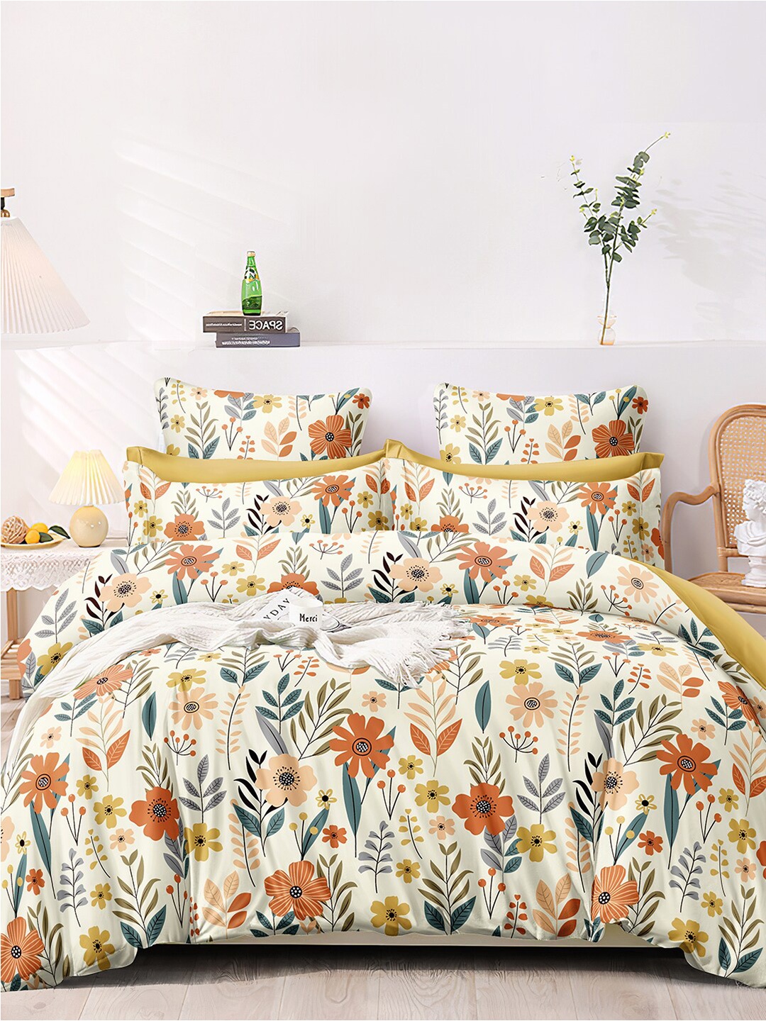 AEROHAVEN Premium Cream-Coloured Floral Cotton 300 TC King Bedsheet & 2 Pillow Covers
AEROHAVEN Premium Cream-Coloured Floral Cotton 300 TC King Bedsheet & 2 Pillow Covers