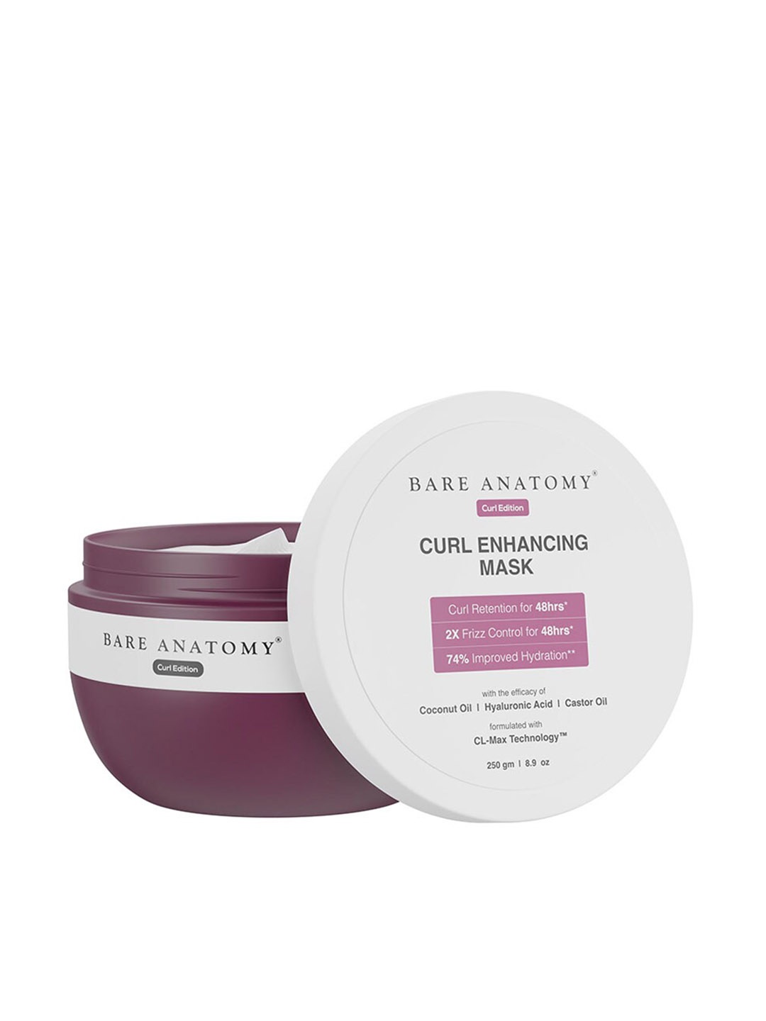 Bare Anatomy CL-Max Technology Curl Enhancing Hair Mask with Coconut Oil - 250g, Purple
Bare Anatomy CL-Max Technology Curl Enhancing Hair Mask with Coconut Oil - 250g, Purple