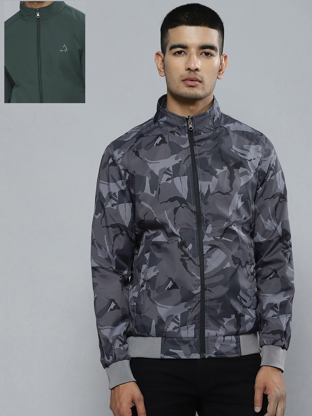 Fort Collins Reversible Bomber Jacket, Grey