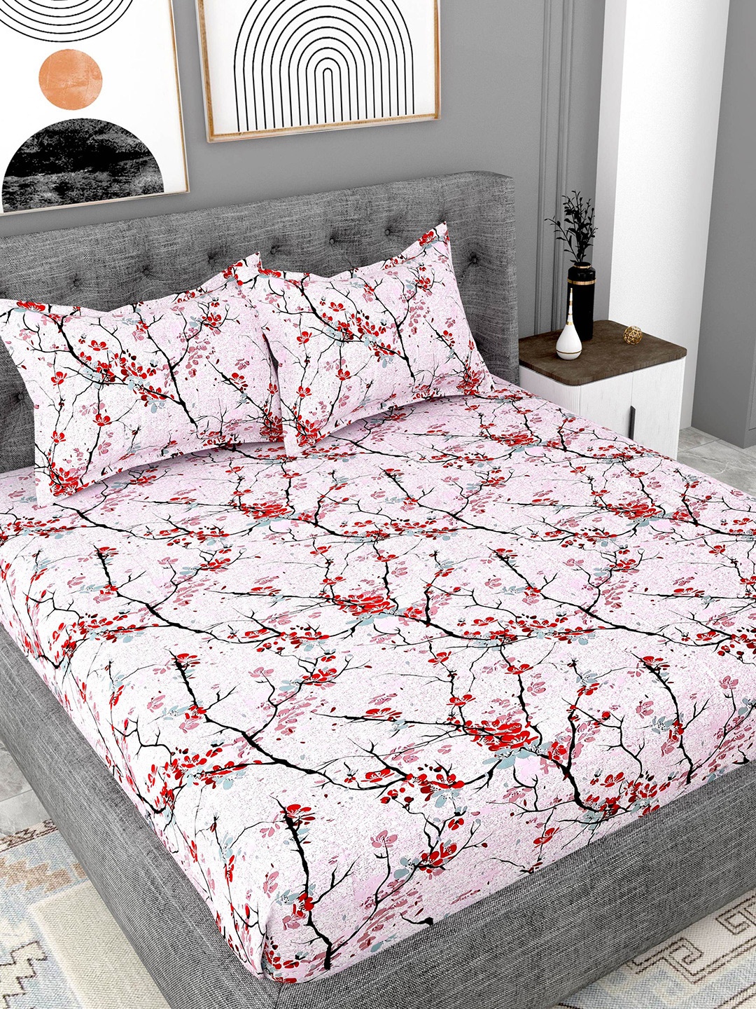 Lali Prints Pink & White Floral Cotton 180 TC Super King Bedsheet With 2 Pillow Covers
Lali Prints Pink & White Floral Cotton 180 TC Super King Bedsheet With 2 Pillow Covers