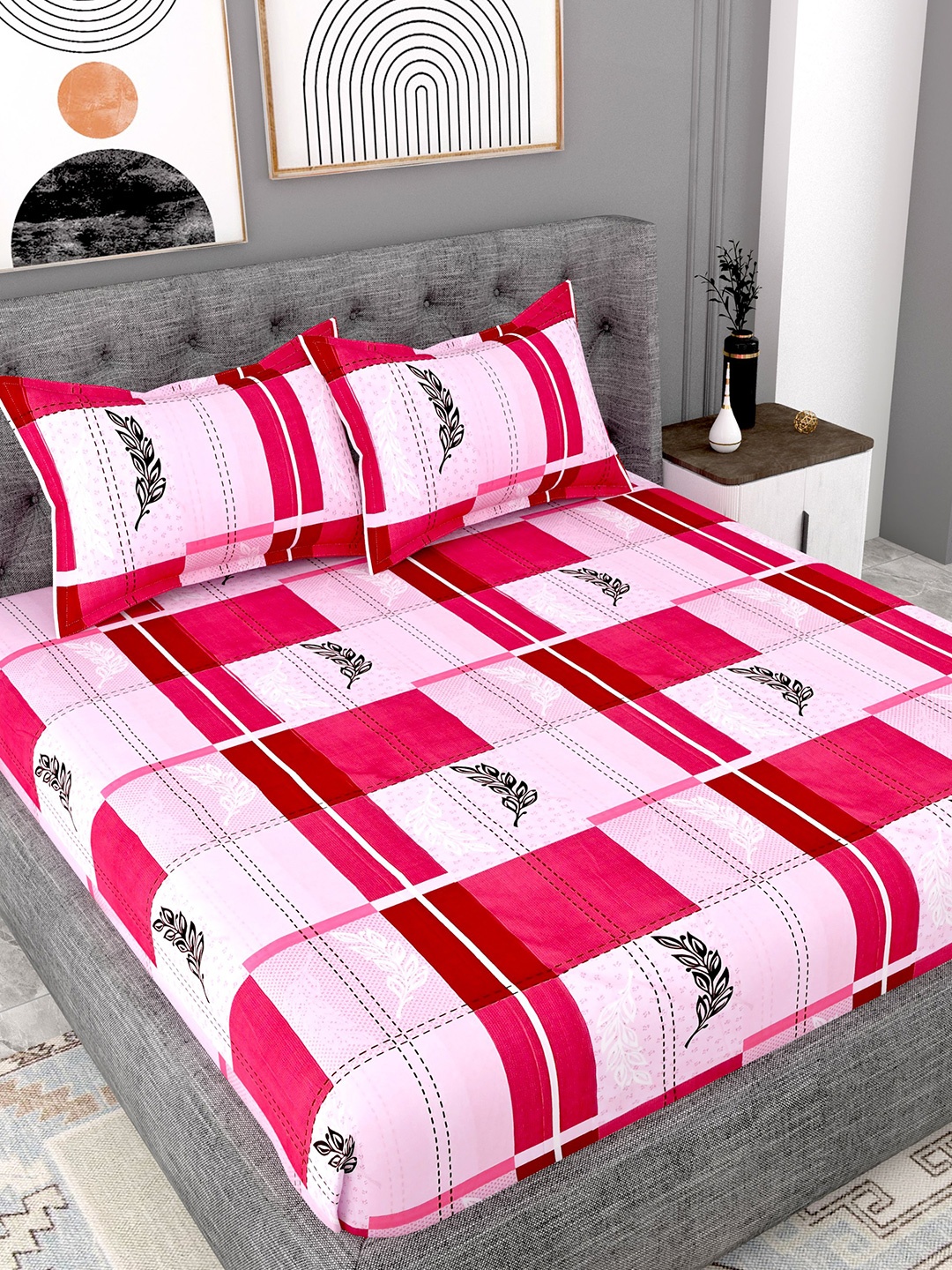Lali Prints Pink & White Floral Printed Cotton 180 TC King Bedsheet With 2 Pillow Covers
Lali Prints Pink & White Floral Printed Cotton 180 TC King Bedsheet With 2 Pillow Covers