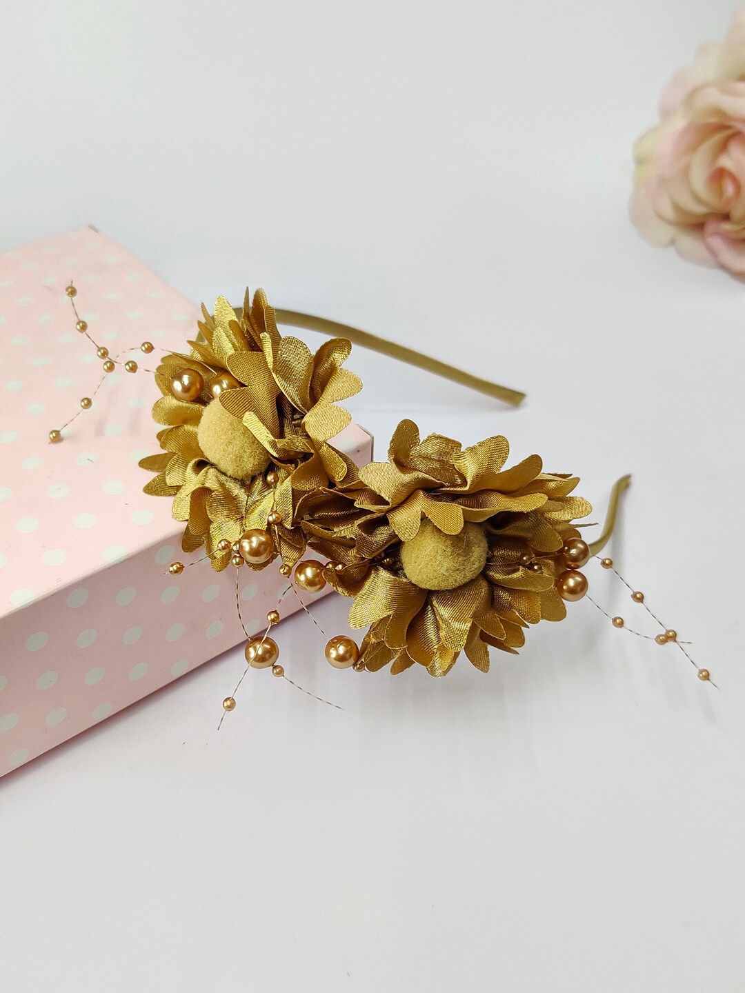 The Magic Wand Girls Beaded Hairband, Gold