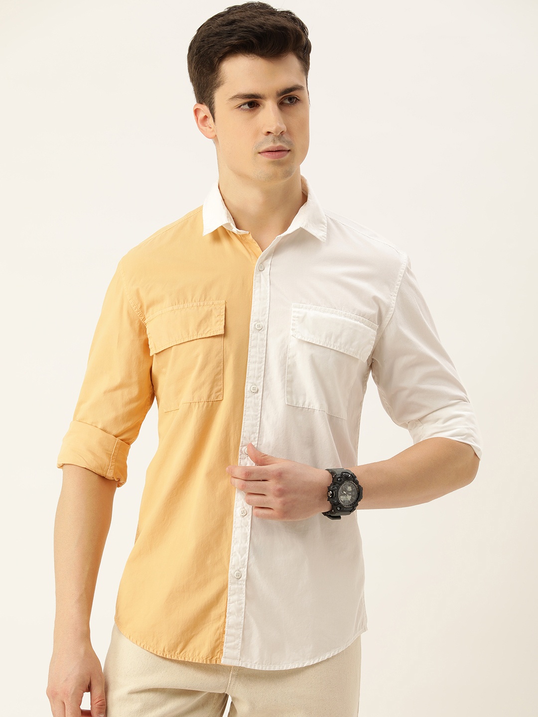 Bene Kleed Men Slim Fit Opaque Dyed Colourblocked Pure Cotton Casual Shirt, Beige
Bene Kleed Men Slim Fit Opaque Dyed Colourblocked Pure Cotton Casual Shirt, Beige