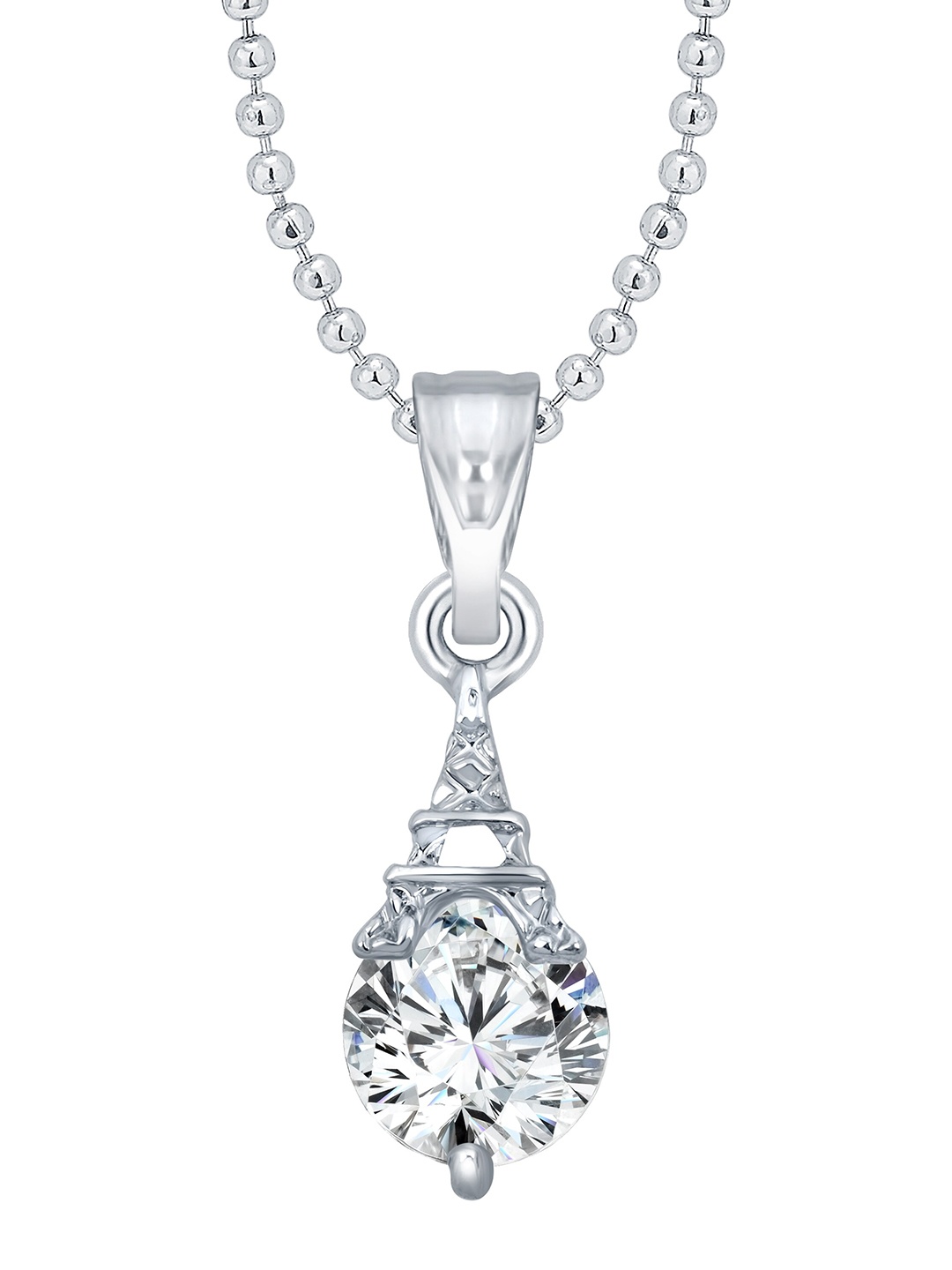 Vighnaharta Rhodium-Plated CZ Stone Studded Majestic Flower Heart Pendant With Chain, Silver
Vighnaharta Rhodium-Plated CZ Stone Studded Majestic Flower Heart Pendant With Chain, Silver