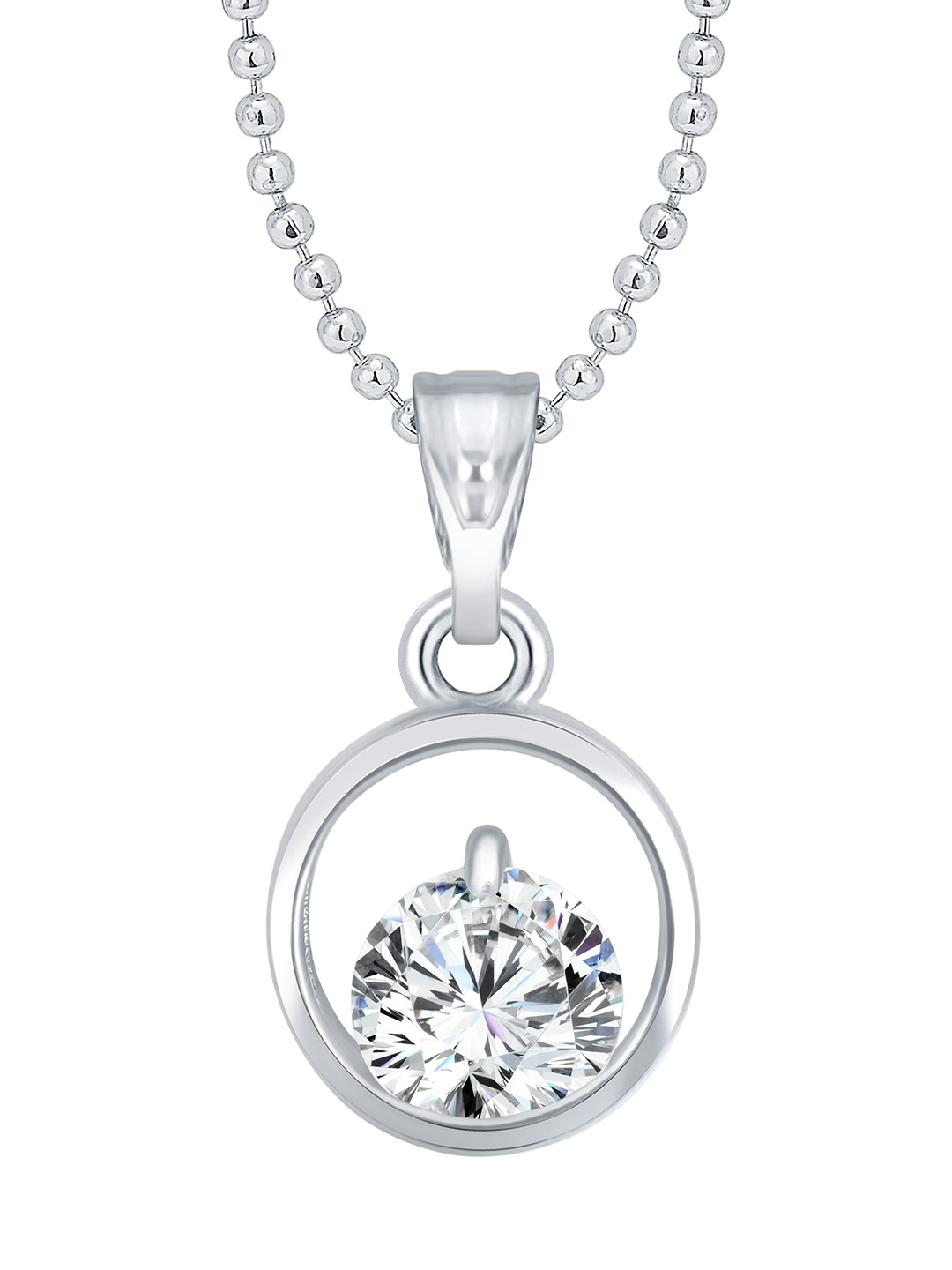 Vighnaharta Rhodium-Plated CZ Stone Studded Love Heart Solitaire Pendant With Chain, Silver
Vighnaharta Rhodium-Plated CZ Stone Studded Love Heart Solitaire Pendant With Chain, Silver