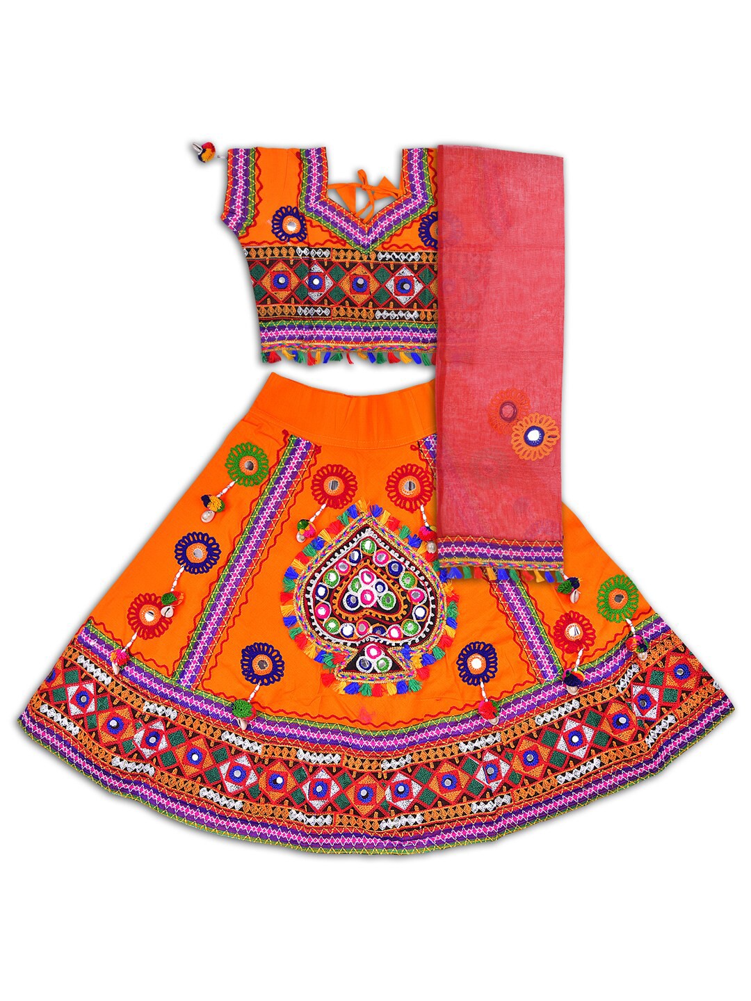 Wish Karo Girls Embroidered Mirror Work Cotton Ready to Wear Lehenga & Blouse With Dupatta, Mustard
Wish Karo Girls Embroidered Mirror Work Cotton Ready to Wear Lehenga & Blouse With Dupatta, Mustard