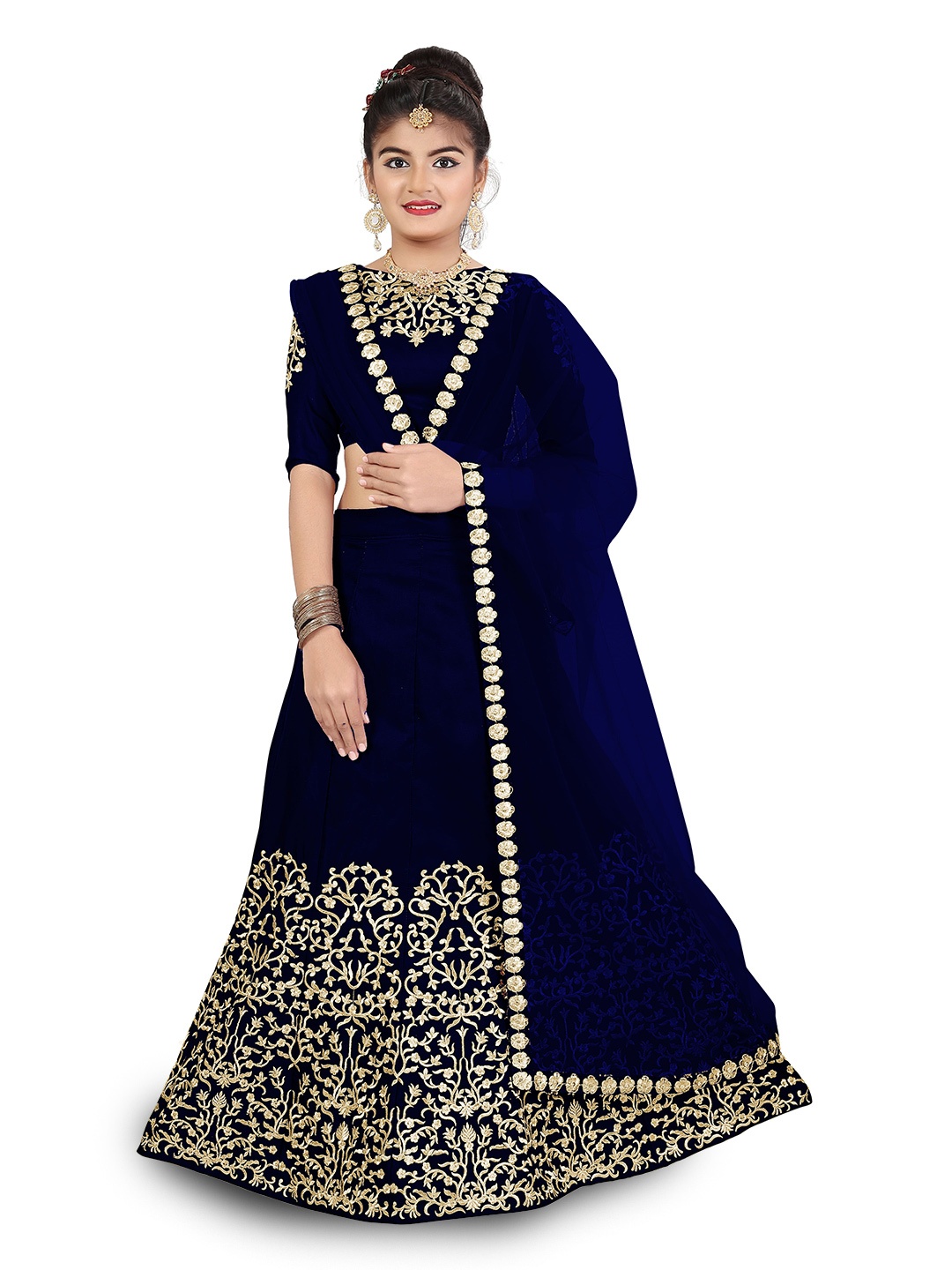 WTWC FAB Girls Embroidered Thread Work Semi-Stitched Lehenga With Unstitched Blouse, Blue
WTWC FAB Girls Embroidered Thread Work Semi-Stitched Lehenga With Unstitched Blouse, Blue