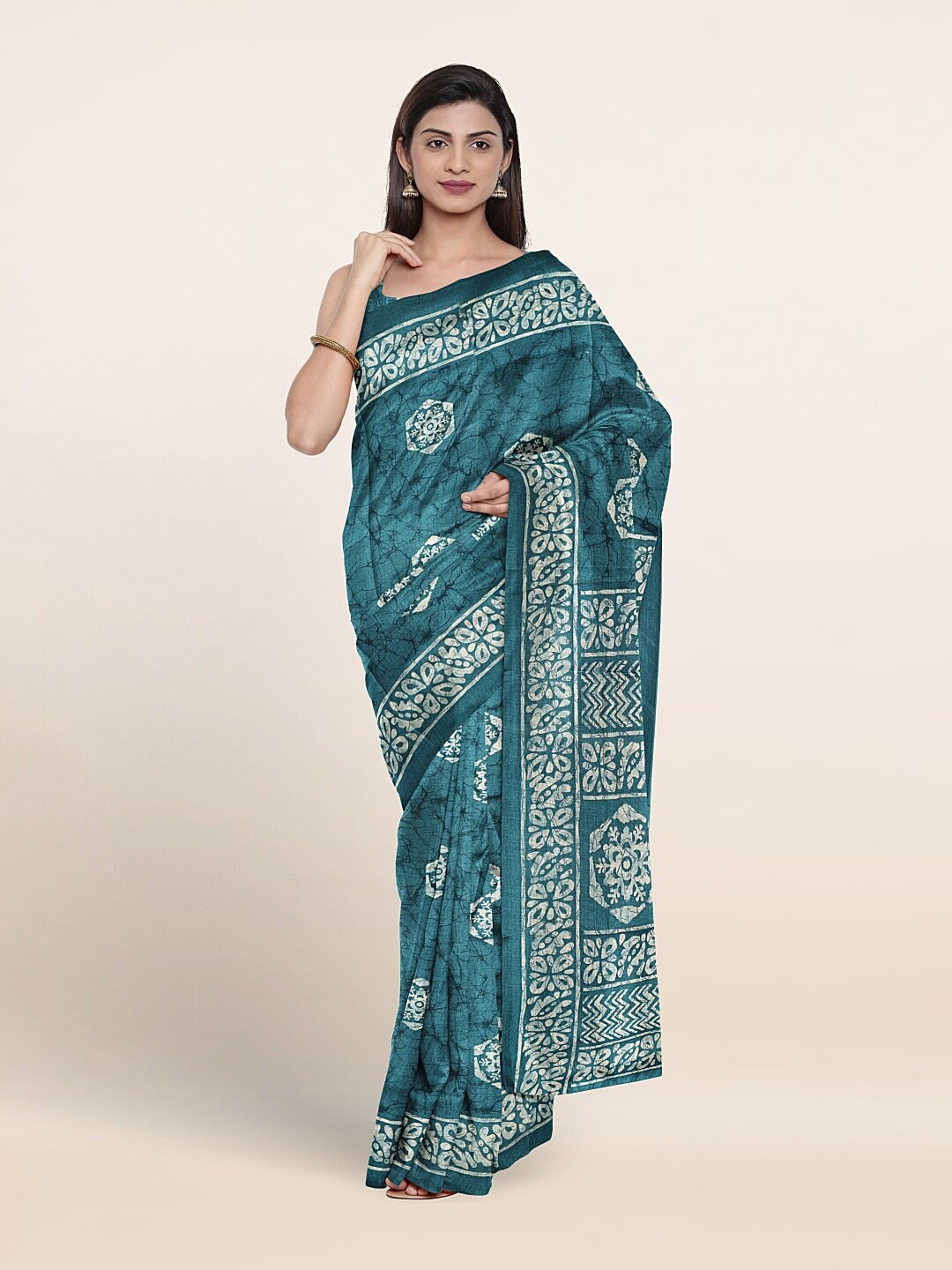 Pothys Ethnic Motifs Printed Saree, Blue