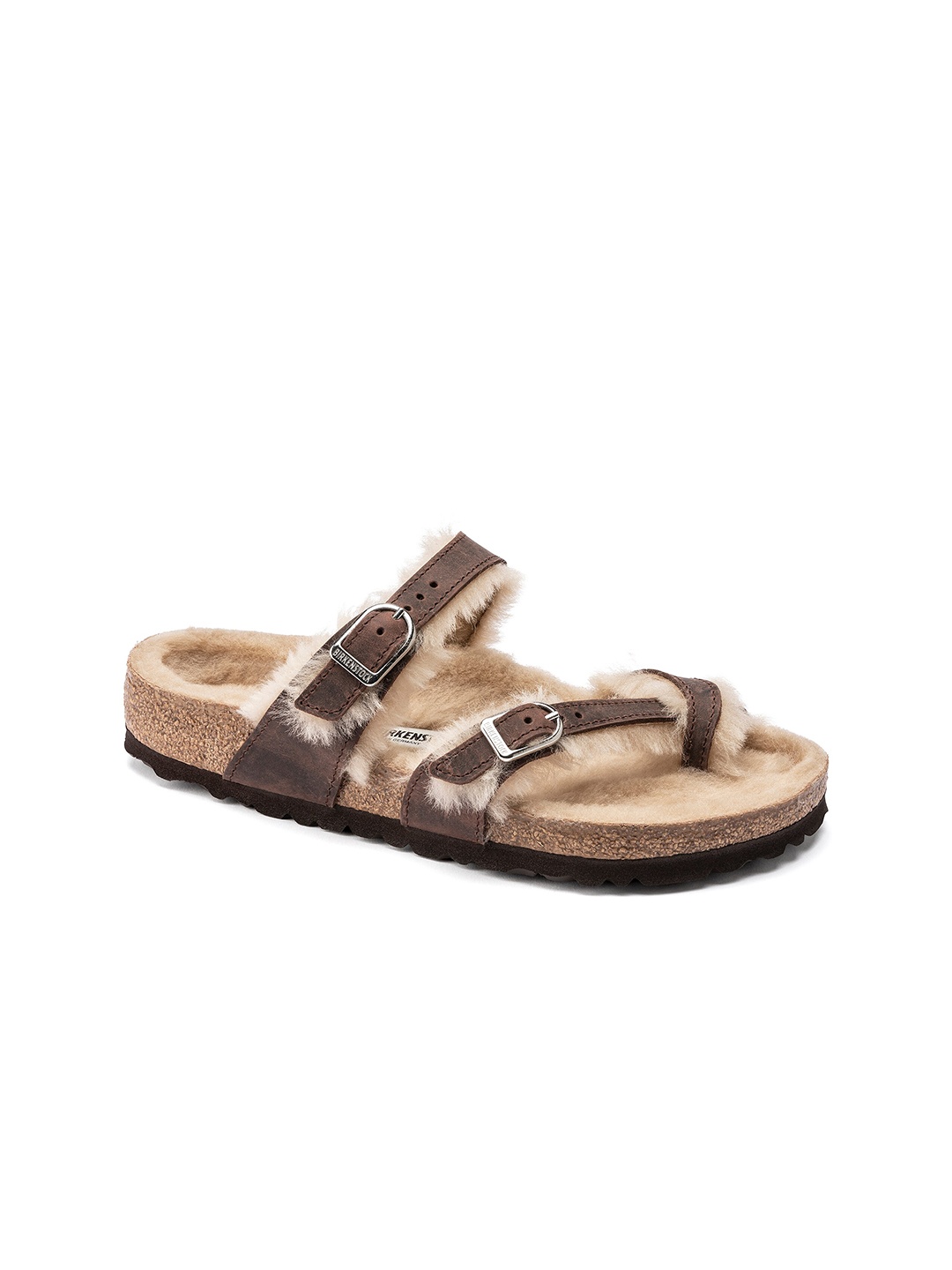 Birkenstock Mayari Shearling Habana Regular Width Oiled Leather Thong Sandals, Brown
Birkenstock Mayari Shearling Habana Regular Width Oiled Leather Thong Sandals, Brown