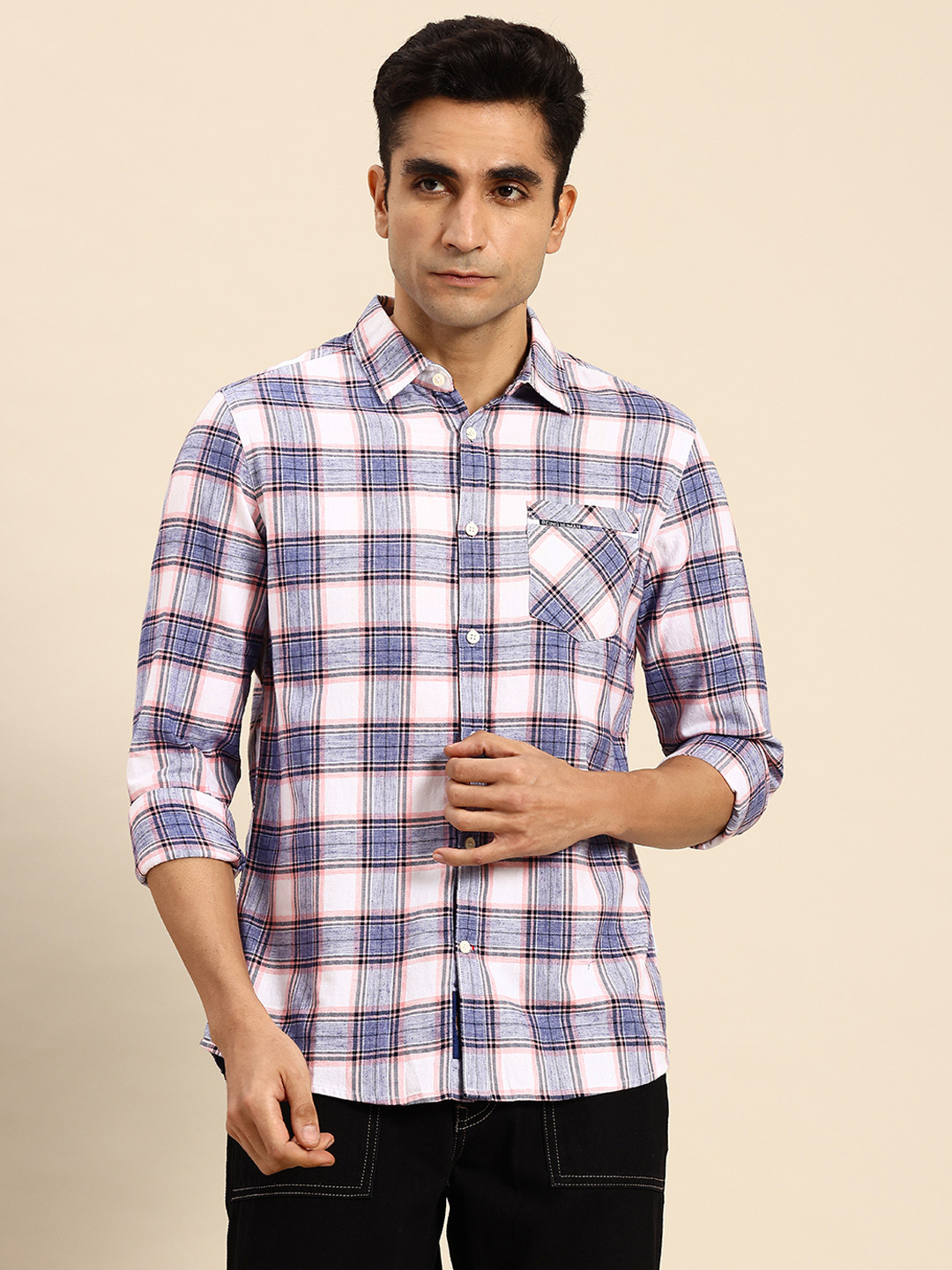 Being Human Checked Slim Fit Shirt, Pink 
Being Human Checked Slim Fit Shirt, Pink