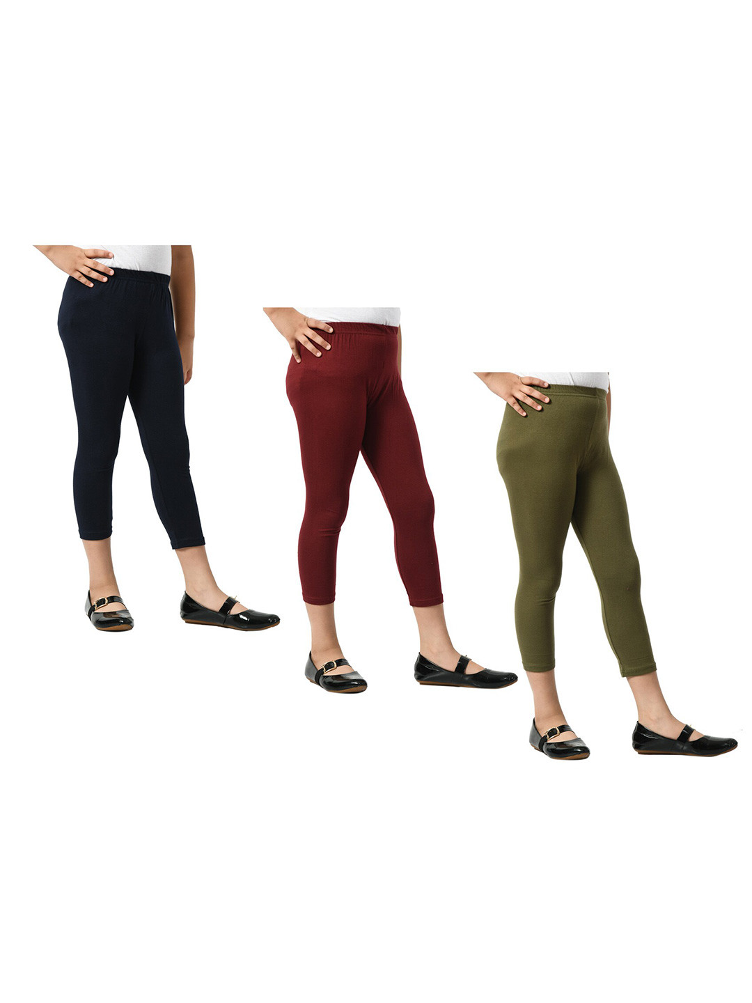 BAESD Girls Pack Of 3 Skinny Fit Mid Rise Cotton Capris, Green
BAESD Girls Pack Of 3 Skinny Fit Mid Rise Cotton Capris, Green