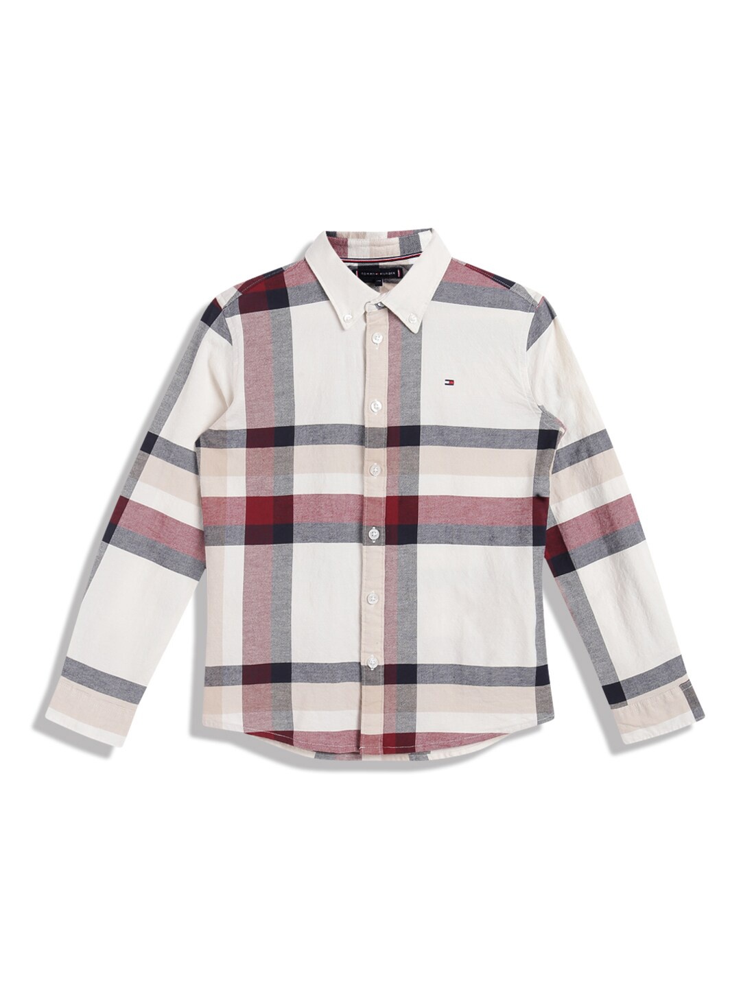 Tommy Hilfiger Boys Tartan Checked Spread Collar Opaque Cotton Casual Shirt, Off white
Tommy Hilfiger Boys Tartan Checked Spread Collar Opaque Cotton Casual Shirt, Off white