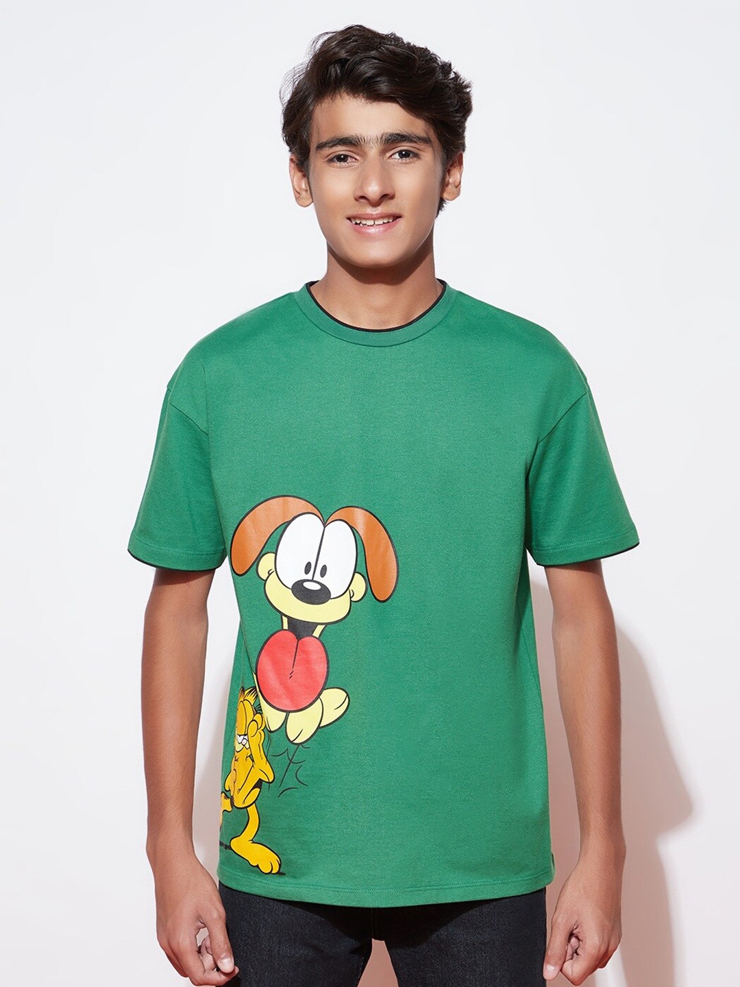 SPUNKIES Boys Garfield Graphic Printed Organic Cotton Antimicrobial Oversized T-shirt, Green
SPUNKIES Boys Garfield Graphic Printed Organic Cotton Antimicrobial Oversized T-shirt, Green