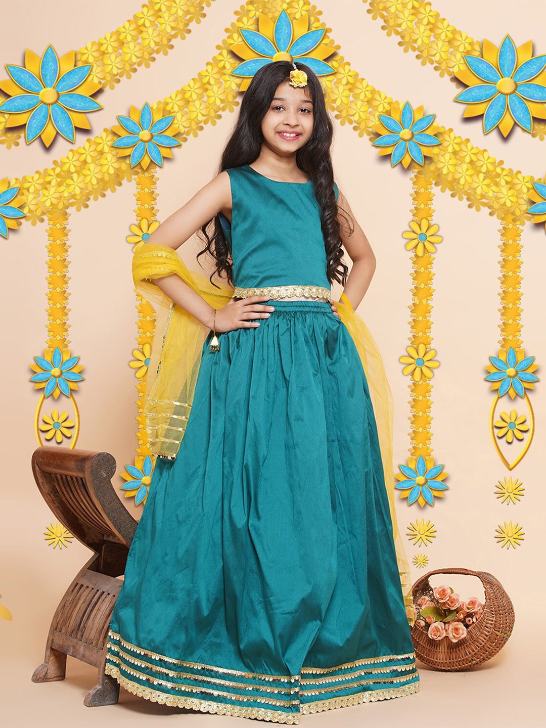 Modish Couture Girls Ready to Wear Silk Lehenga & Blouse With Dupatta, Sea green
Modish Couture Girls Ready to Wear Silk Lehenga & Blouse With Dupatta, Sea green