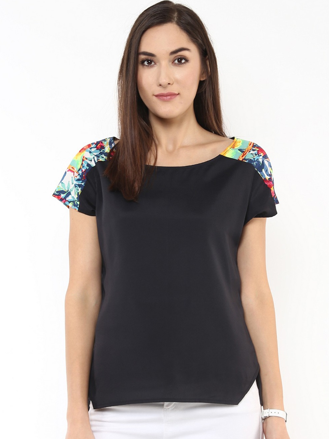 Zima Leto Women Black Solid Styled Back Top