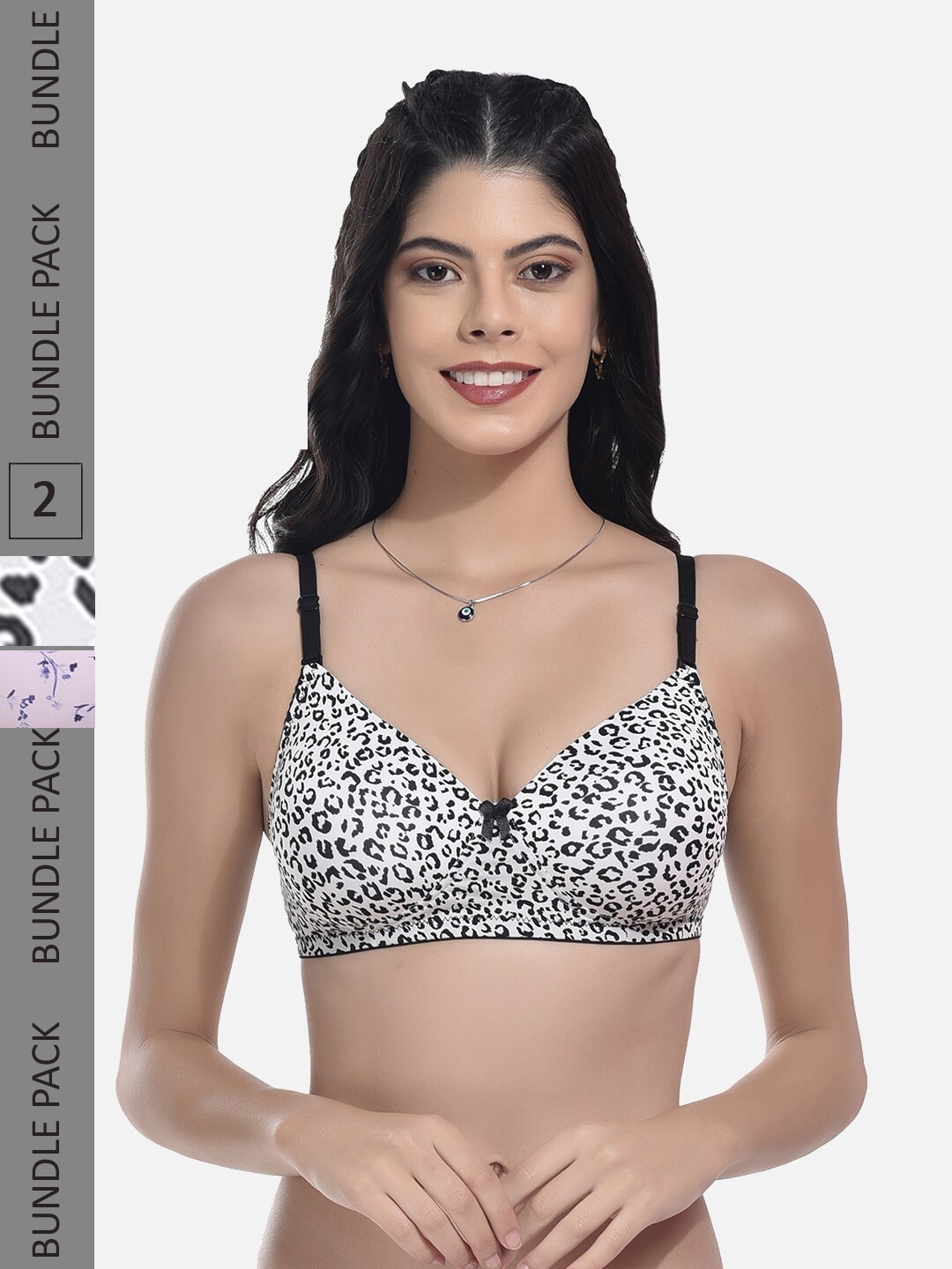 StyFun Pack Of 2 Printed Full Coverage Lightly Padded T-shirt Bra With All Day Comfort, Black
StyFun Pack Of 2 Printed Full Coverage Lightly Padded T-shirt Bra With All Day Comfort, Black
