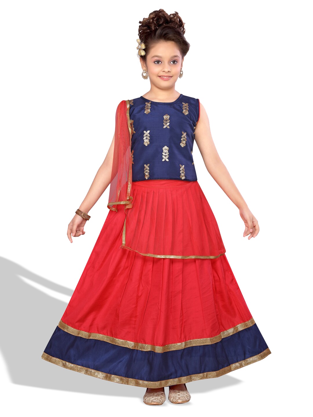 BAESD Girls Embellished Sequinned Silk Ready To Wear Lehenga & Blouse With Dupatta, Navy blue
BAESD Girls Embellished Sequinned Silk Ready To Wear Lehenga & Blouse With Dupatta, Navy blue