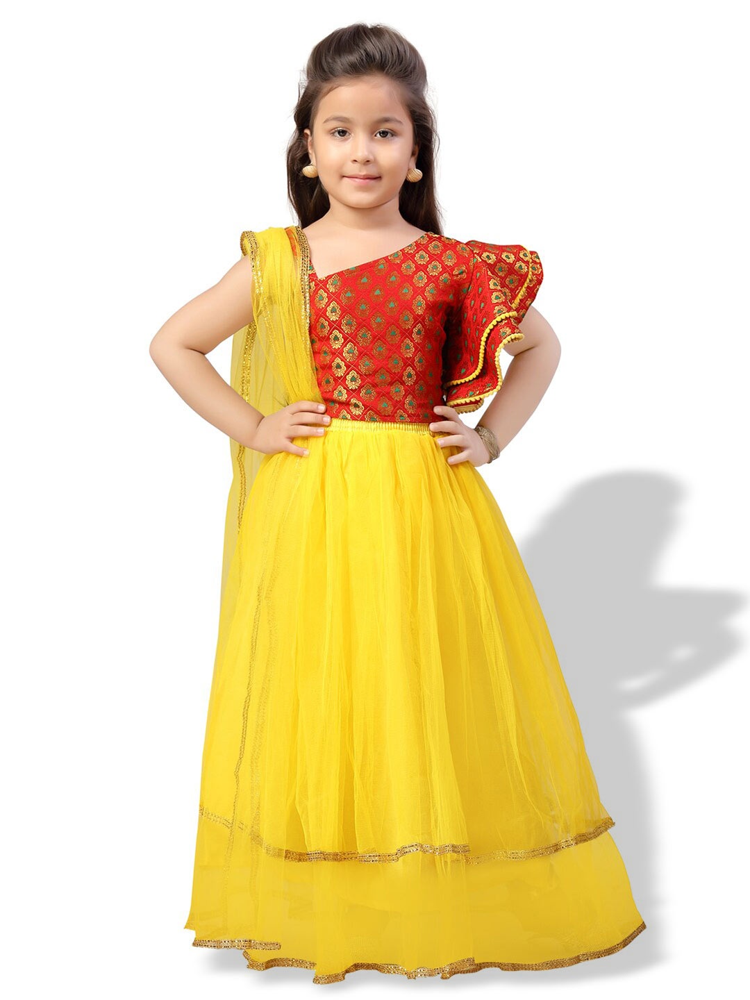 BAESD Girls Zari Woven Design Ready To Wear Silk Lehenga & Blouse With Dupatta, Red
BAESD Girls Zari Woven Design Ready To Wear Silk Lehenga & Blouse With Dupatta, Red