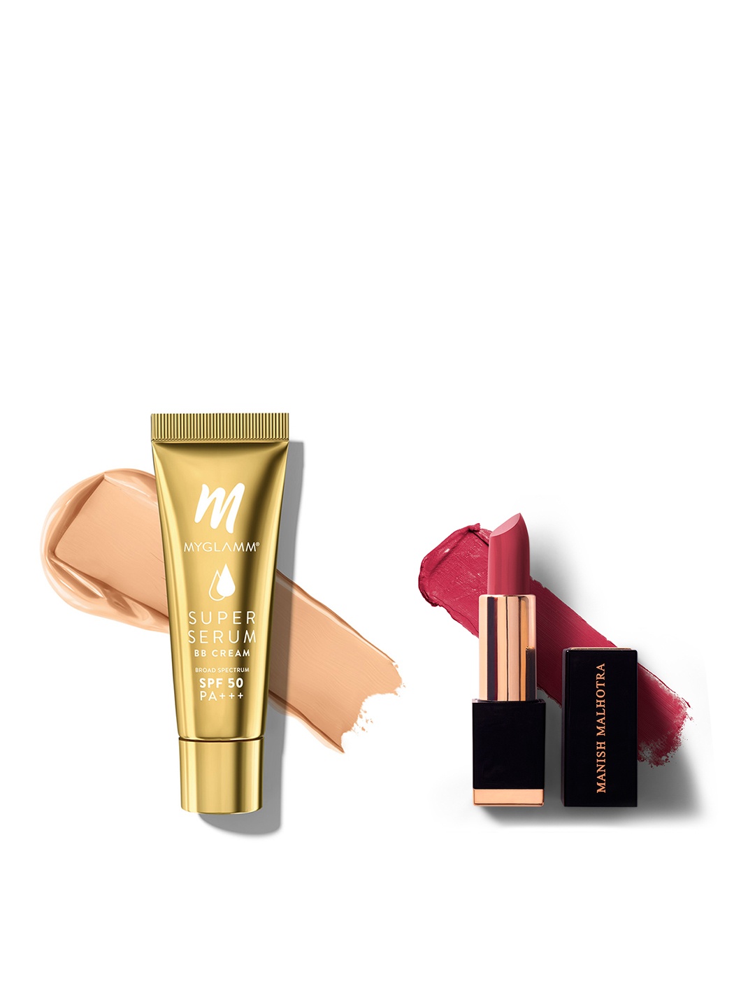 MyGlamm Set of Manish Malhotra Hi-Shine Lipstick & Super Serum BB Cream - Pine 201, Pink
MyGlamm Set of Manish Malhotra Hi-Shine Lipstick & Super Serum BB Cream - Pine 201, Pink
