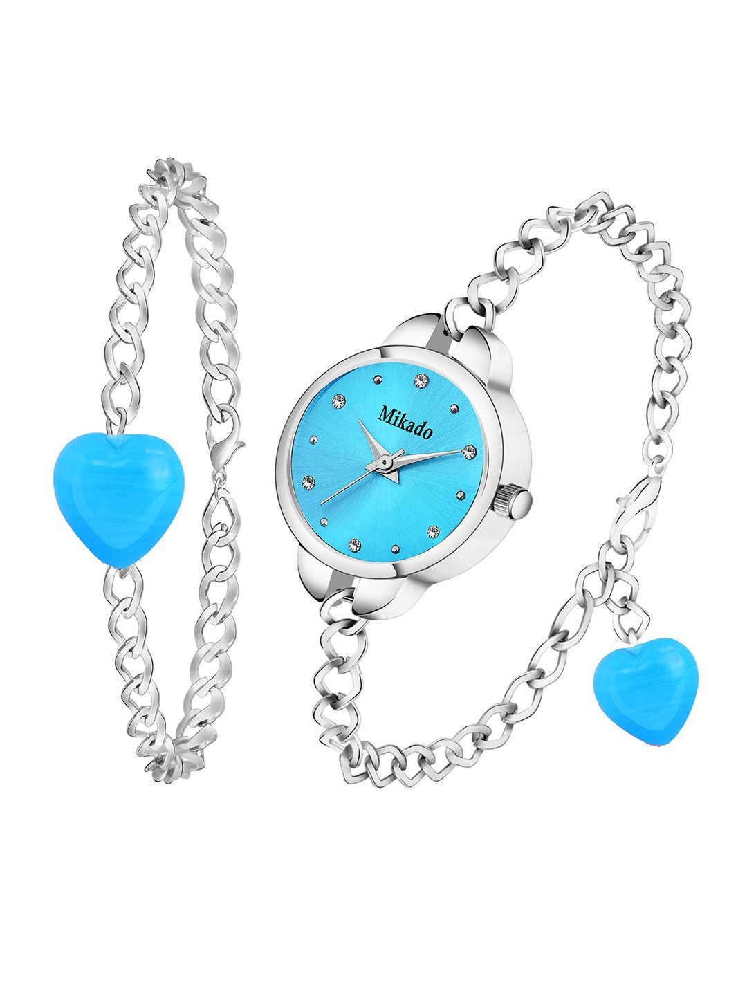 Mikado Women Blue Brass Embellished Dial & Silver Toned Stainless Steel Bracelet Style Straps Analogue Watch
Mikado Women Blue Brass Embellished Dial & Silver Toned Stainless Steel Bracelet Style Straps Analogue Watch