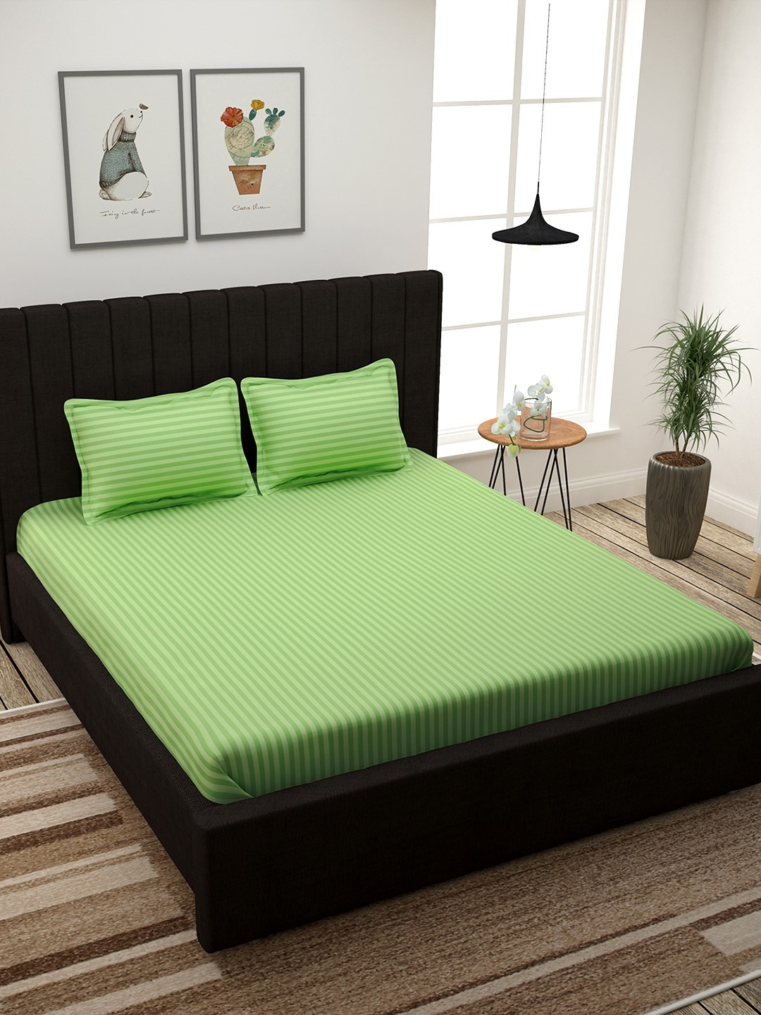 Story@home Green Self-Striped Flat 300 TC Cotton 1 King Bedsheet with 2 Pillow Covers
Story@home Green Self-Striped Flat 300 TC Cotton 1 King Bedsheet with 2 Pillow Covers