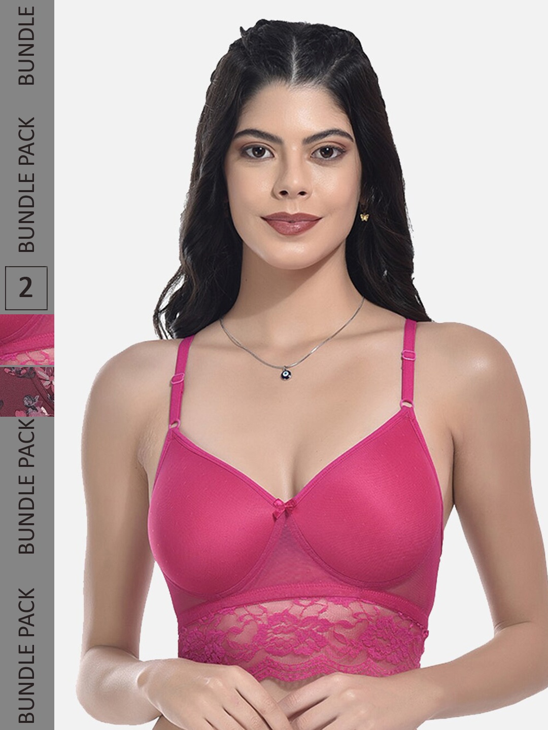 StyFun Pack Of 2 Floral Printed Full Coverage Lightly Padded Everyday All Day Comfort Bra, Pink
StyFun Pack Of 2 Floral Printed Full Coverage Lightly Padded Everyday All Day Comfort Bra, Pink