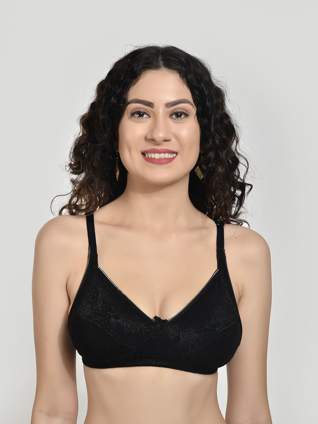 Innocence Floral Lace Medium Coverage Lightly Padded Silk Everyday Bra All Day Comfort, Black
Innocence Floral Lace Medium Coverage Lightly Padded Silk Everyday Bra All Day Comfort, Black