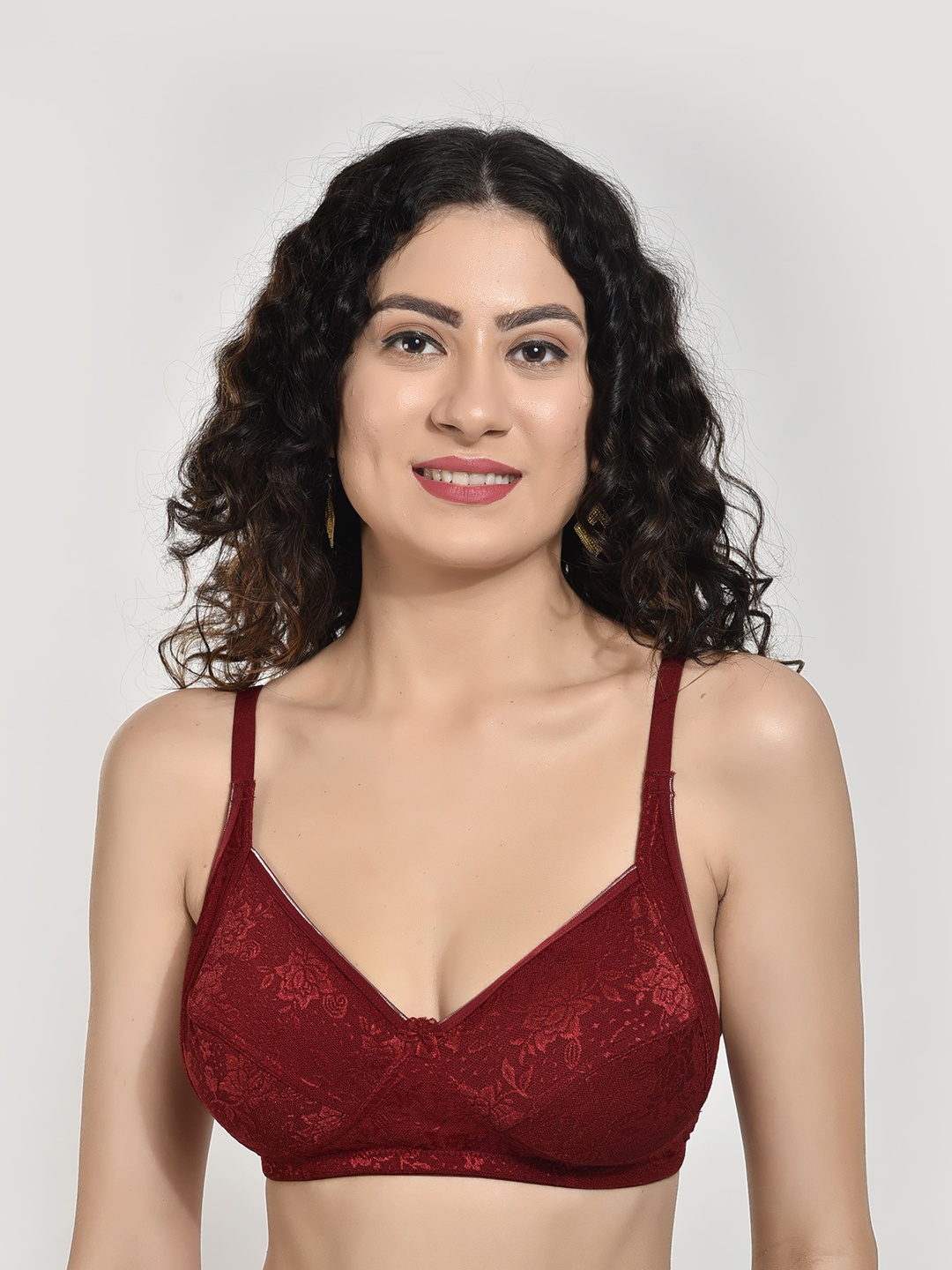 Innocence Floral Lace Medium Coverage Lightly Padded Silk Everyday Bra All Day Comfort, Maroon
Innocence Floral Lace Medium Coverage Lightly Padded Silk Everyday Bra All Day Comfort, Maroon