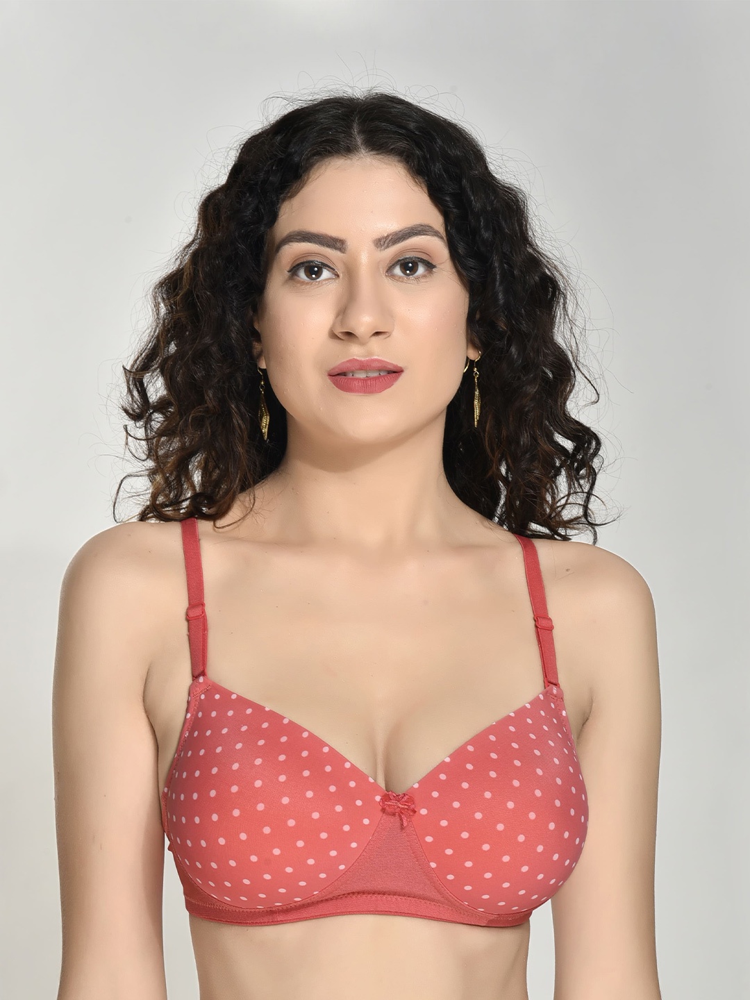 Innocence Polka Dot Printed Medium Coverage Lightly Padded Every Day Bra All Day Comfort, Peach
Innocence Polka Dot Printed Medium Coverage Lightly Padded Every Day Bra All Day Comfort, Peach
