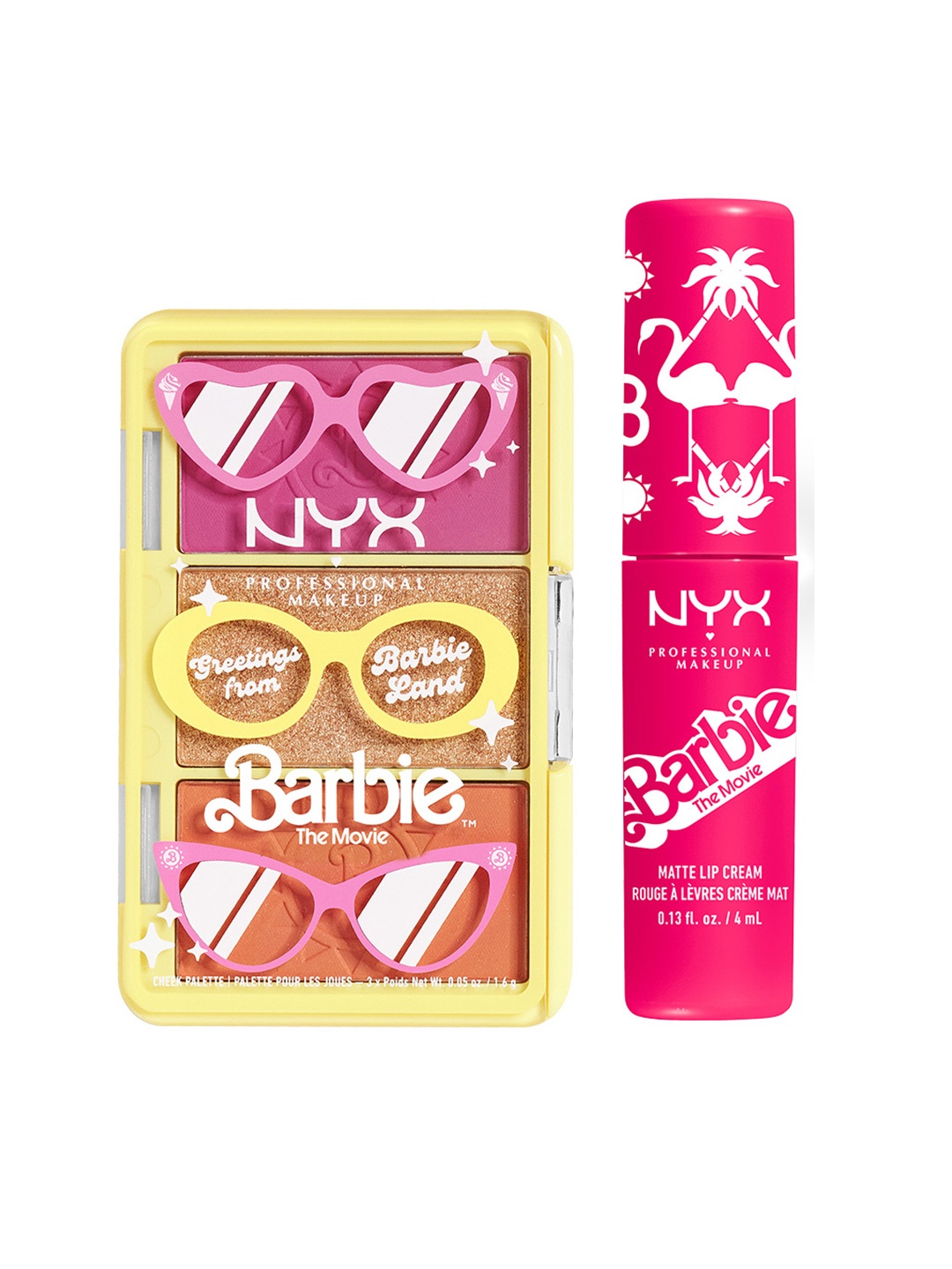 NYX PROFESSIONAL MAKEUP Set of Barbie The Movie Lip Cream & Barbie On The Go Cheek Palette, Pink
NYX PROFESSIONAL MAKEUP Set of Barbie The Movie Lip Cream & Barbie On The Go Cheek Palette, Pink