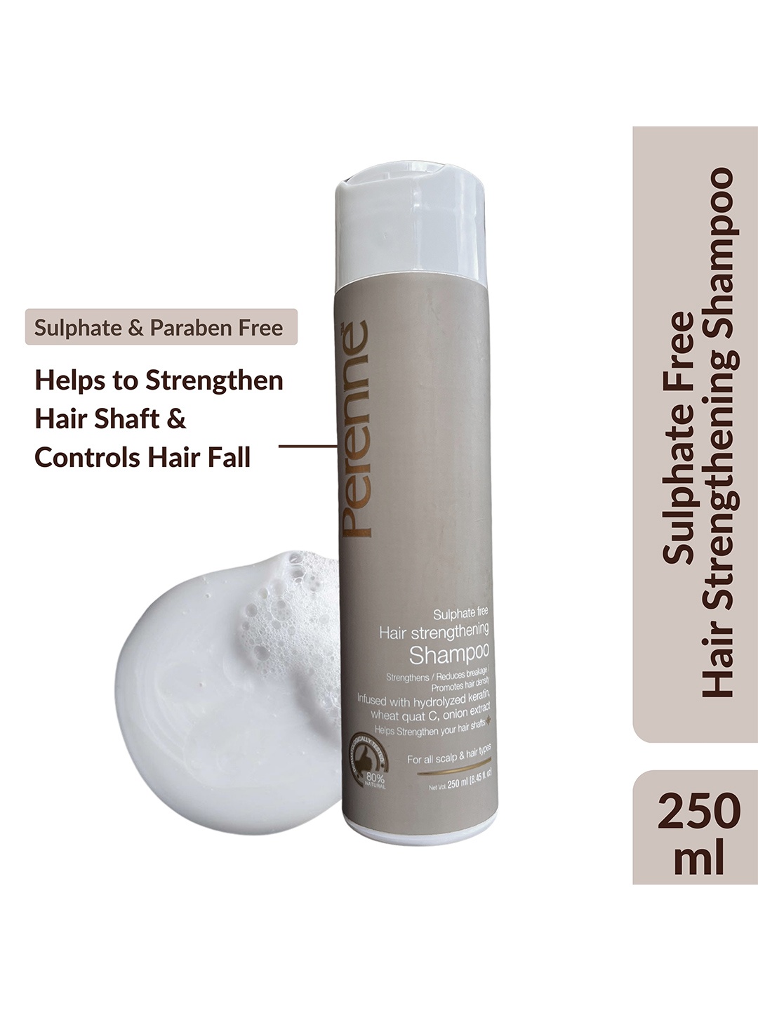 Perenne Hair Strengthening Shampoo with Hydrolyzed Keratin to Reduce Breakage - 250ml, Brown
Perenne Hair Strengthening Shampoo with Hydrolyzed Keratin to Reduce Breakage - 250ml, Brown