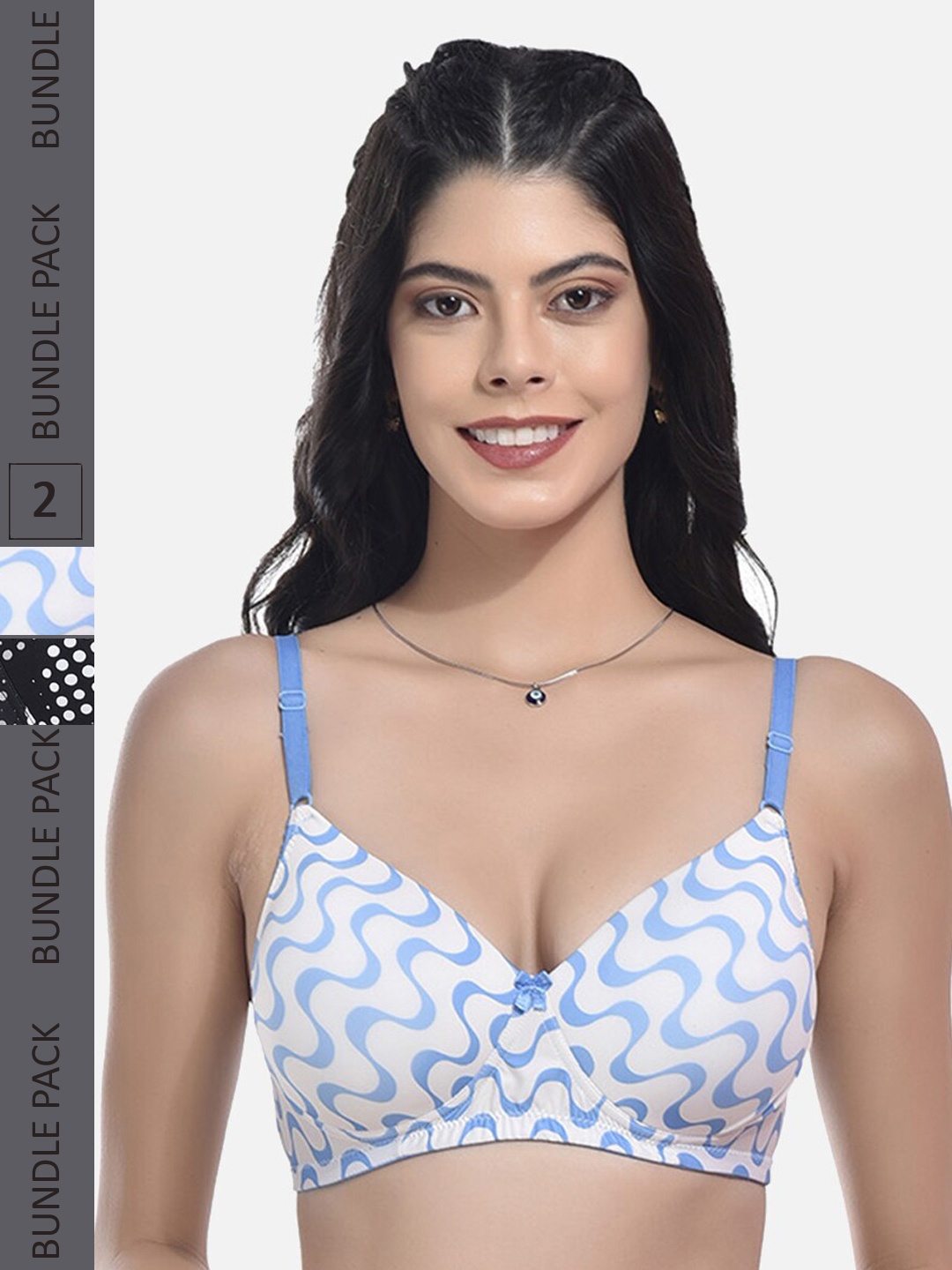 StyFun Pack Of 2 Full Coverage Printed Lightly Padded All Day Comfort Bras, Blue
StyFun Pack Of 2 Full Coverage Printed Lightly Padded All Day Comfort Bras, Blue