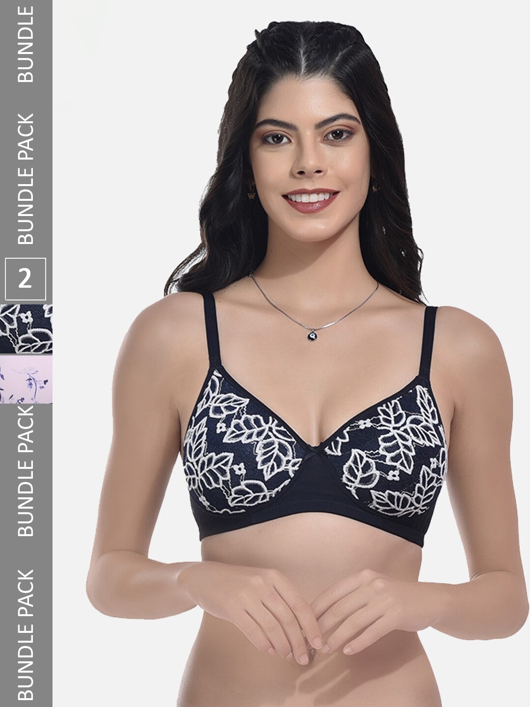StyFun Pack Of 2 Full Coverage Lightly Padded Everyday Bra With All Day Comfort, Navy blue
StyFun Pack Of 2 Full Coverage Lightly Padded Everyday Bra With All Day Comfort, Navy blue