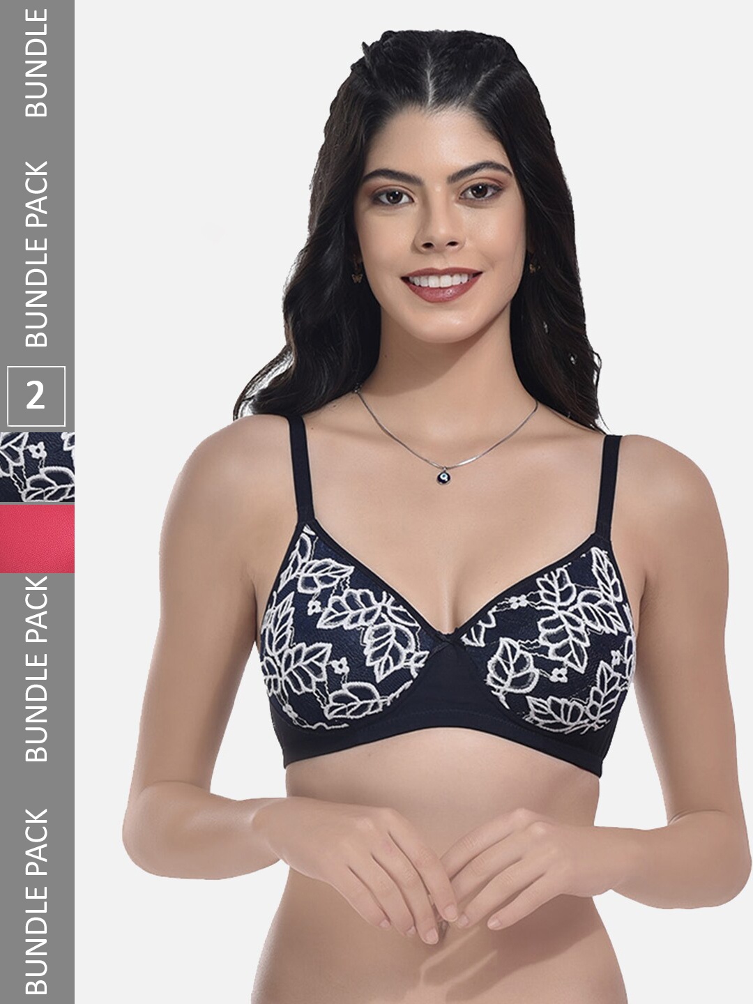 StyFun Pack Of 2 Full Coverage Lightly Padded Everyday Bra With All Day Comfort, Navy blue
StyFun Pack Of 2 Full Coverage Lightly Padded Everyday Bra With All Day Comfort, Navy blue