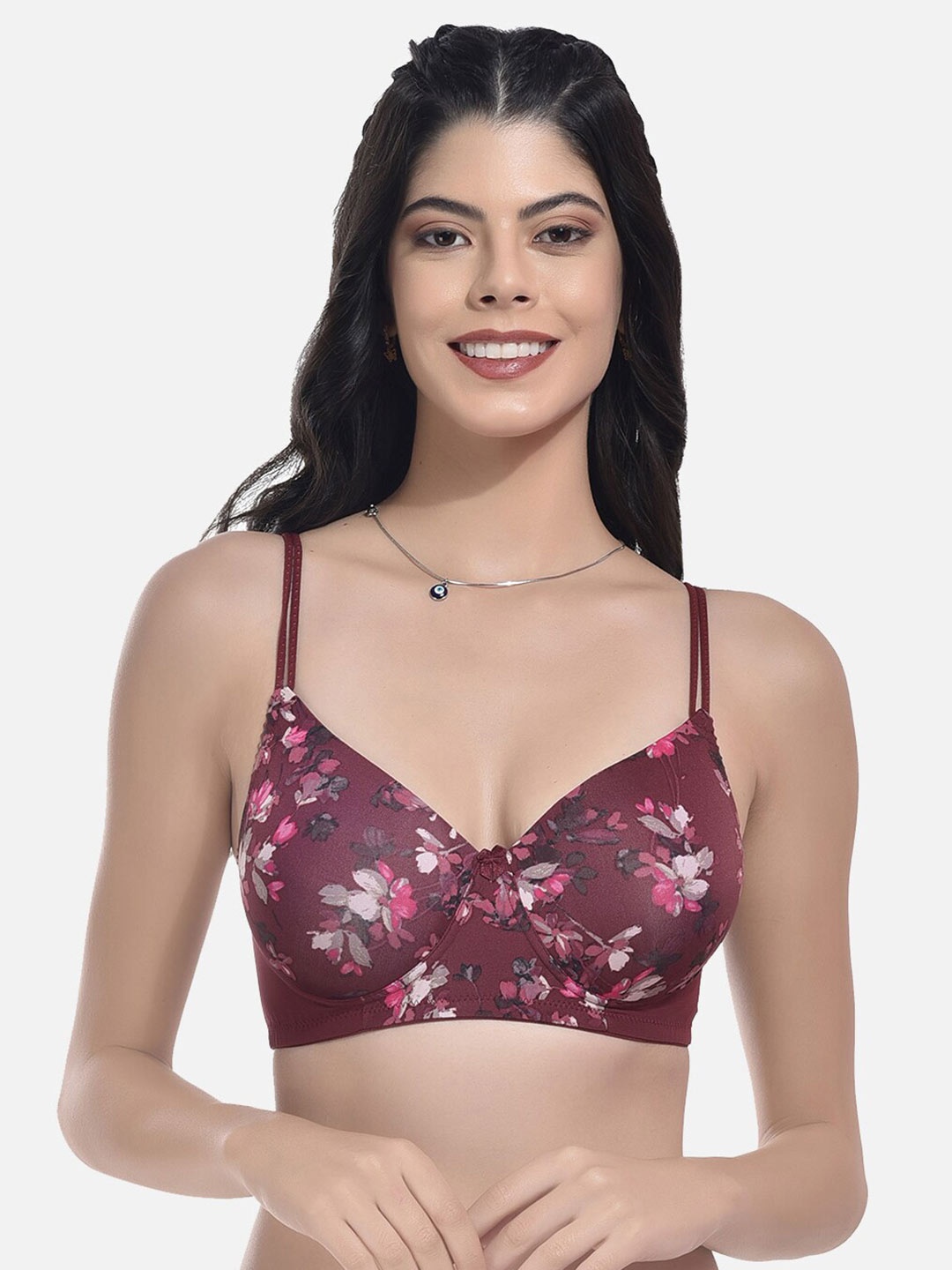 StyFun Floral Printed Full Coverage Lightly Padded Non-Wired Bra With All Day Comfort, Maroon
StyFun Floral Printed Full Coverage Lightly Padded Non-Wired Bra With All Day Comfort, Maroon