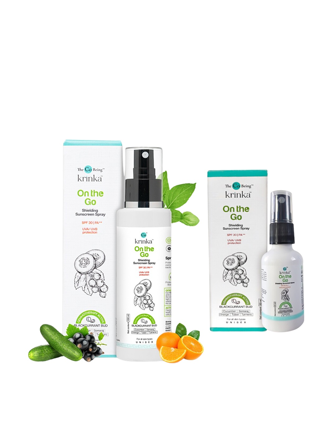 The Co Being Set of 2 On The Go Shielding Sunscreen Sprays with SPF 30 - 100 ml + 20 ml, White
The Co Being Set of 2 On The Go Shielding Sunscreen Sprays with SPF 30 - 100 ml + 20 ml, White