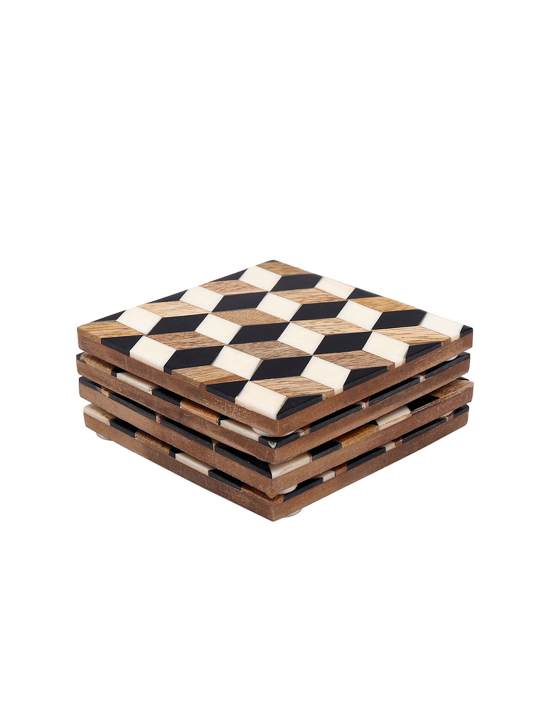 CASA DECOR Geometrix 4-Pcs Brown & White Monochrome Urban Chic Square Wooden Coasters
CASA DECOR Geometrix 4-Pcs Brown & White Monochrome Urban Chic Square Wooden Coasters