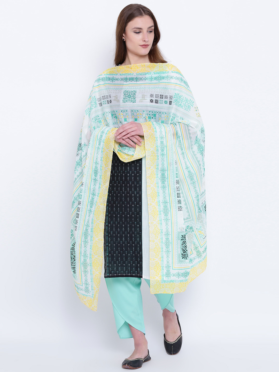 AURELIA Sea Green & White Printed Dupatta
AURELIA Sea Green & White Printed Dupatta