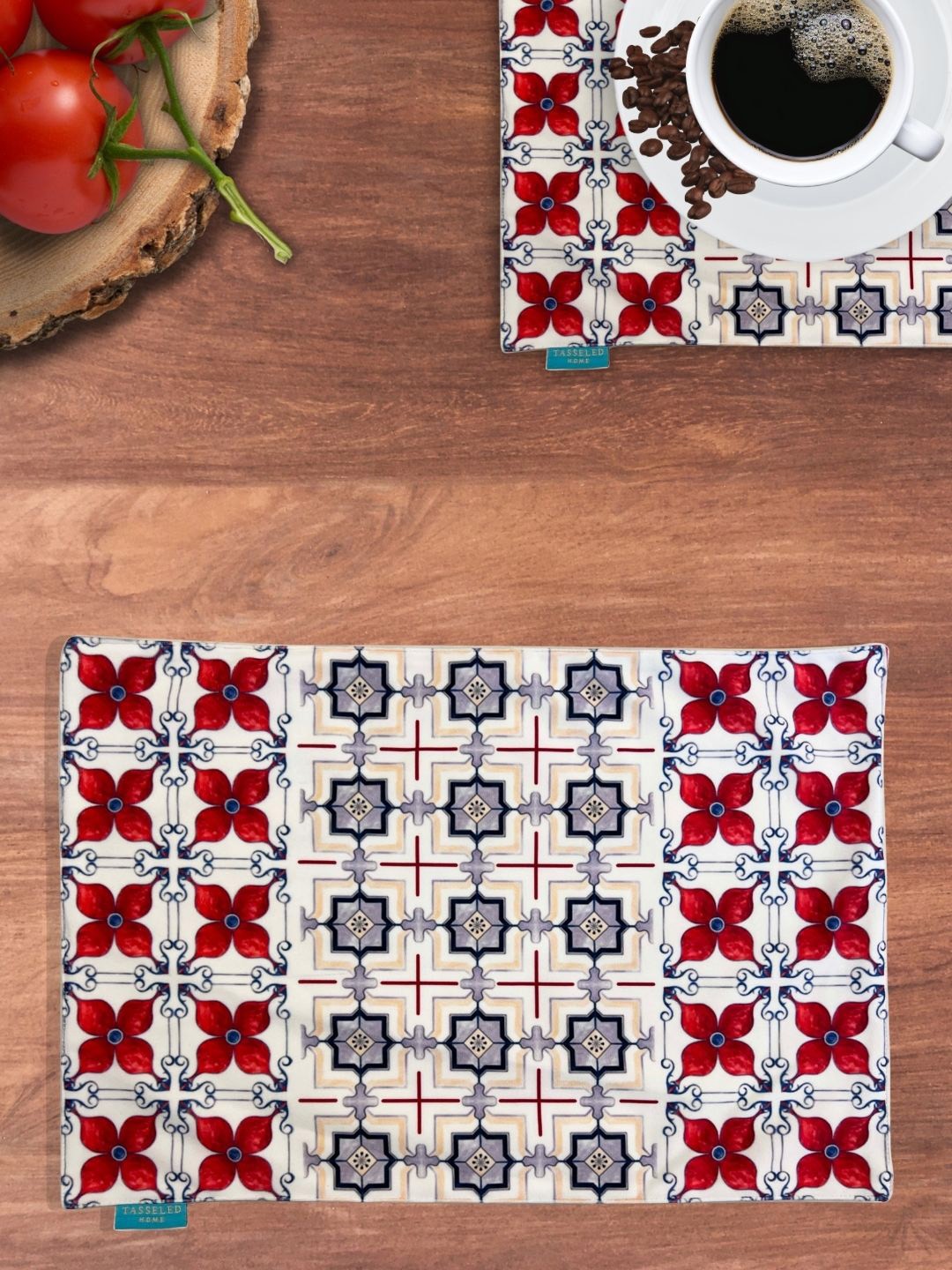 Tasseled Home Green & White 4-Pieces Floral Print Rectangular Table Placemats, Cream
Tasseled Home Green & White 4-Pieces Floral Print Rectangular Table Placemats, Cream